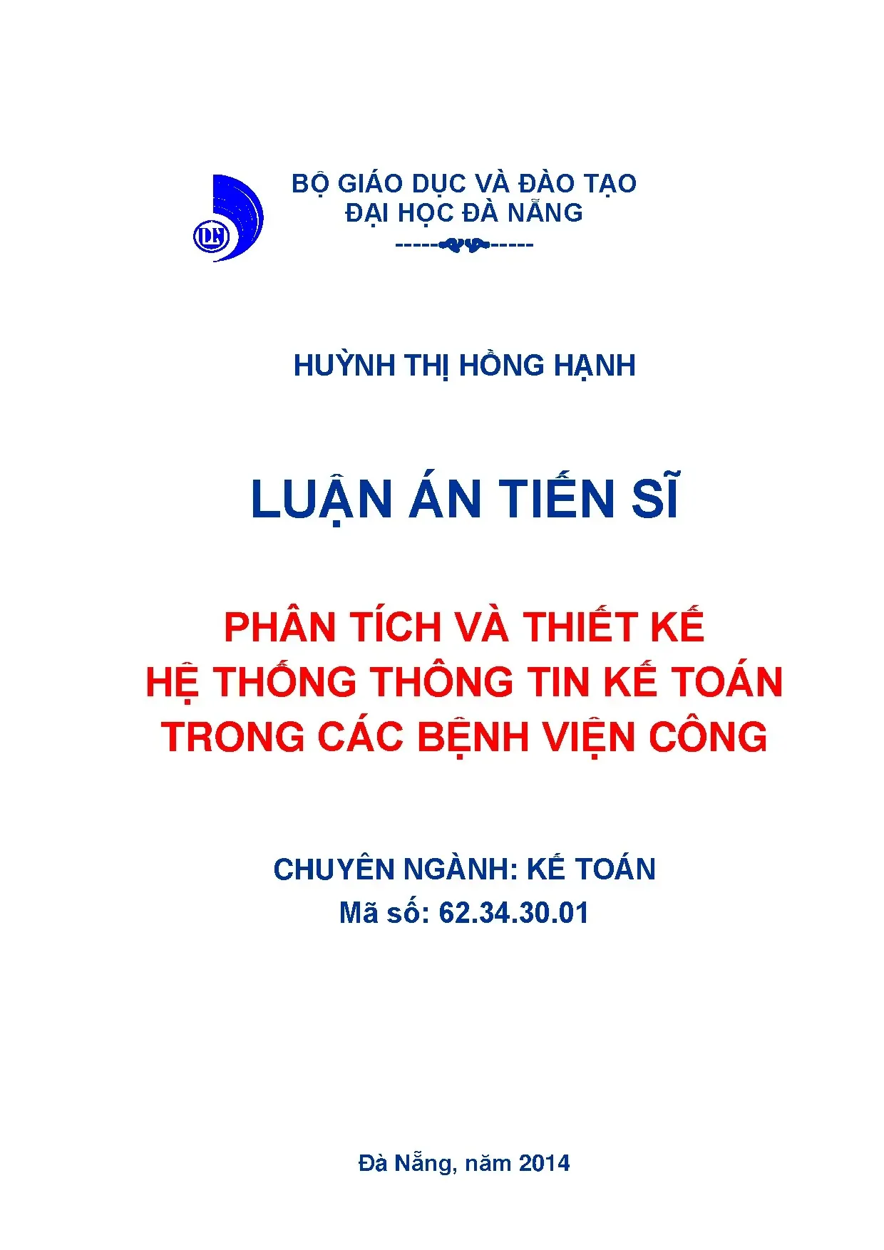 Phân tích thiết kế hệ thống thông tin kế toán bệnh viện công