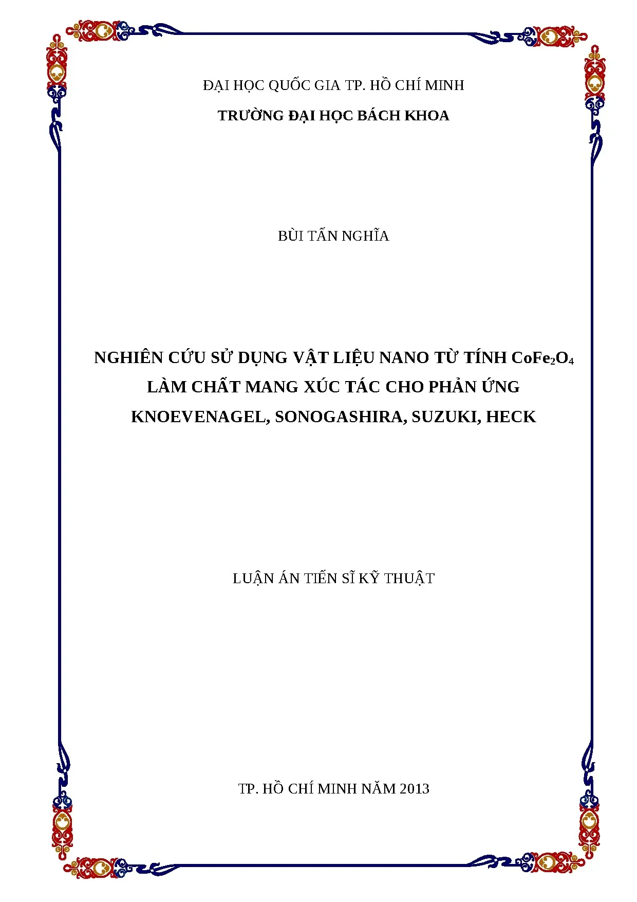 Xúc tác nano từ tính CoFe2O4 cho phản ứng ghép carbon-carbon