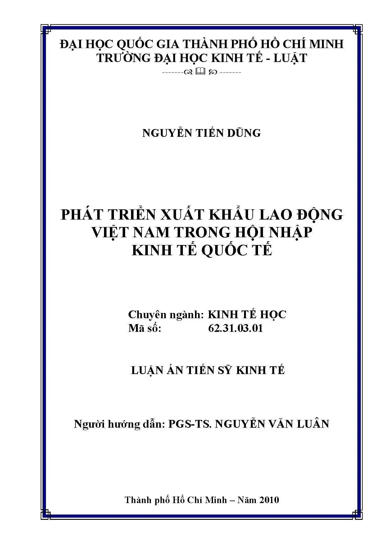 Phát triển XKLĐ Việt Nam trong hội nhập kinh tế quốc tế