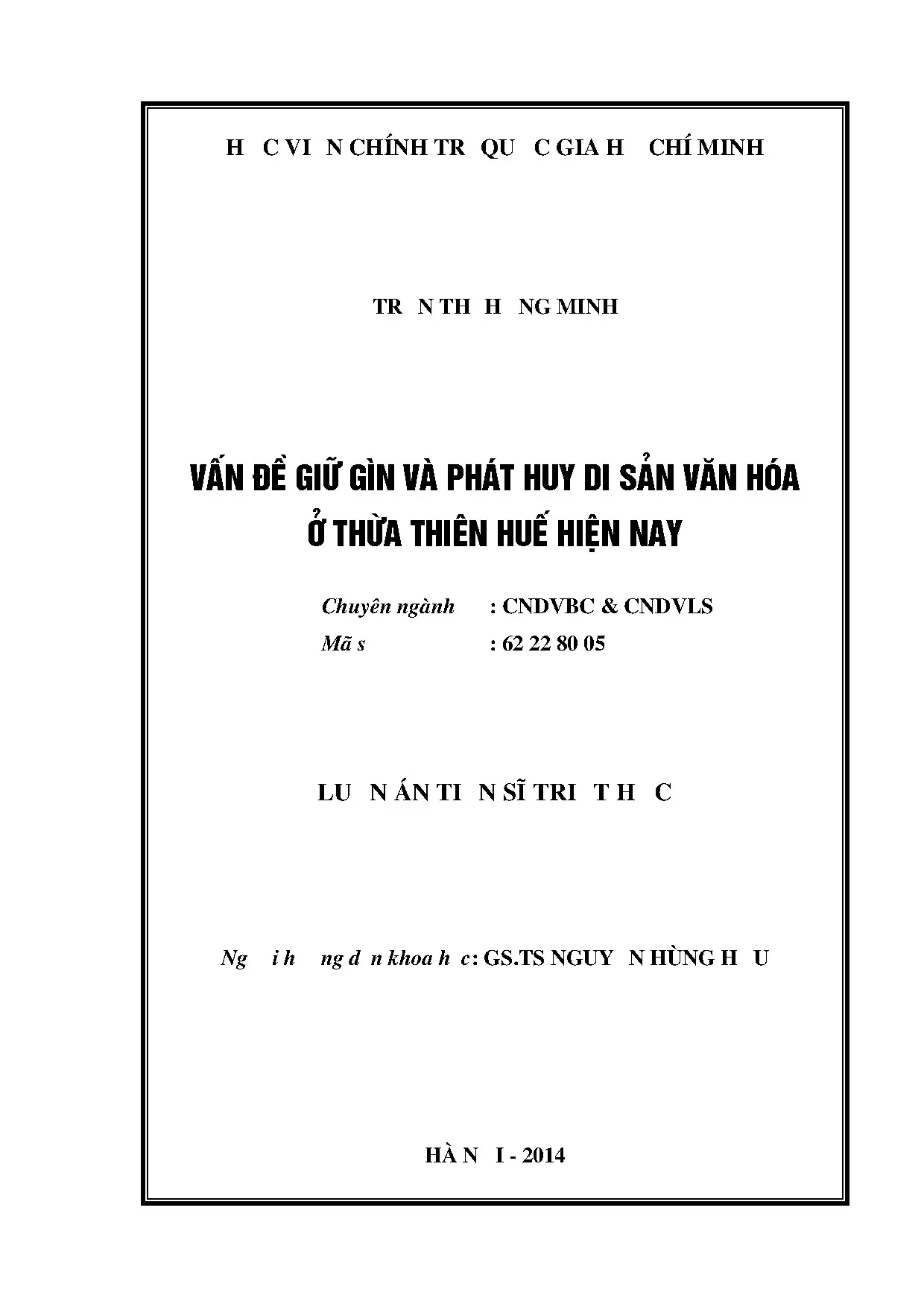 Triết học: Giữ gìn, phát huy di sản văn hóa Thừa Thiên Huế