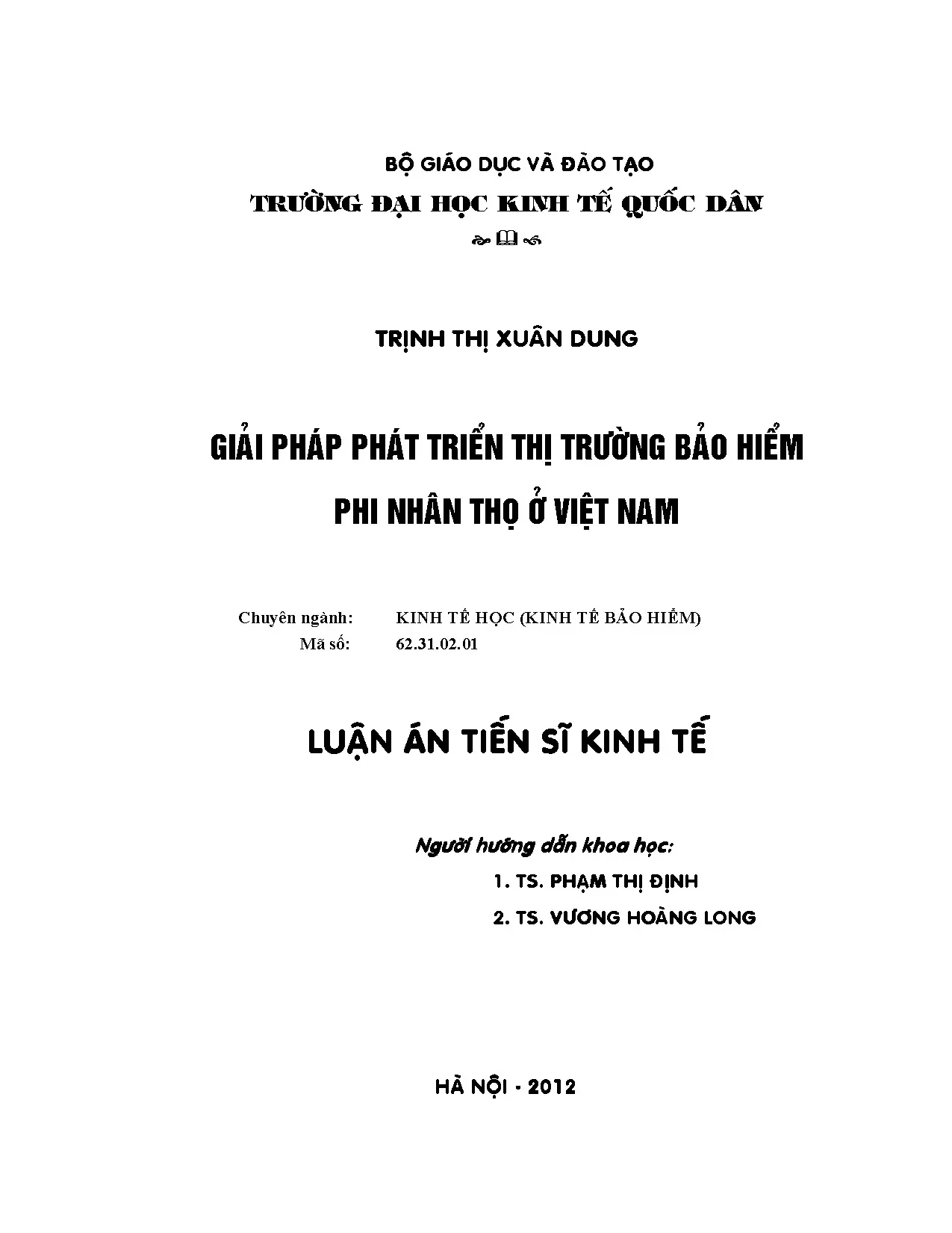 Giải pháp phát triển thị trường bảo hiểm phi nhân thọ Việt Nam