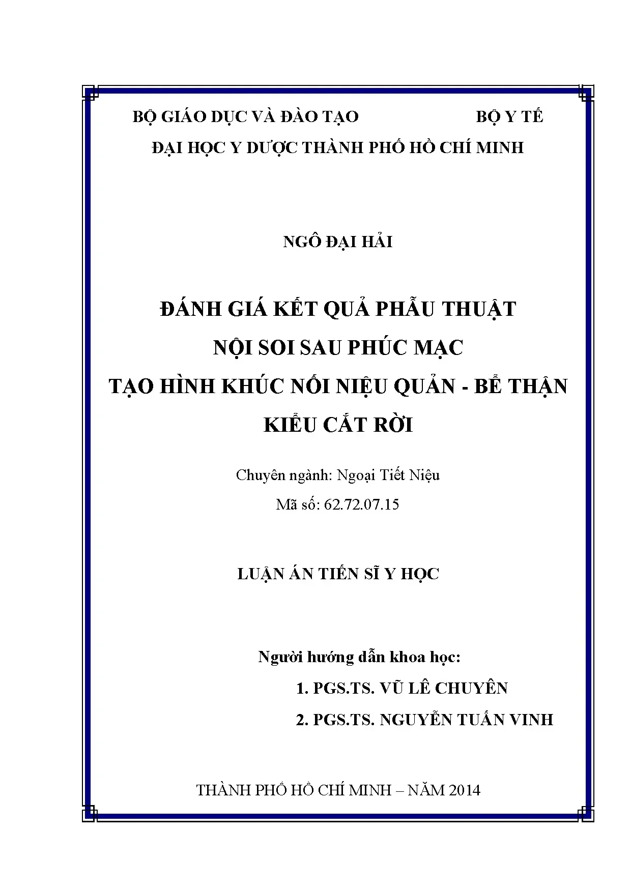 Đánh giá kết quả phẫu thuật nội soi sau phúc mạc tạo hình kh
