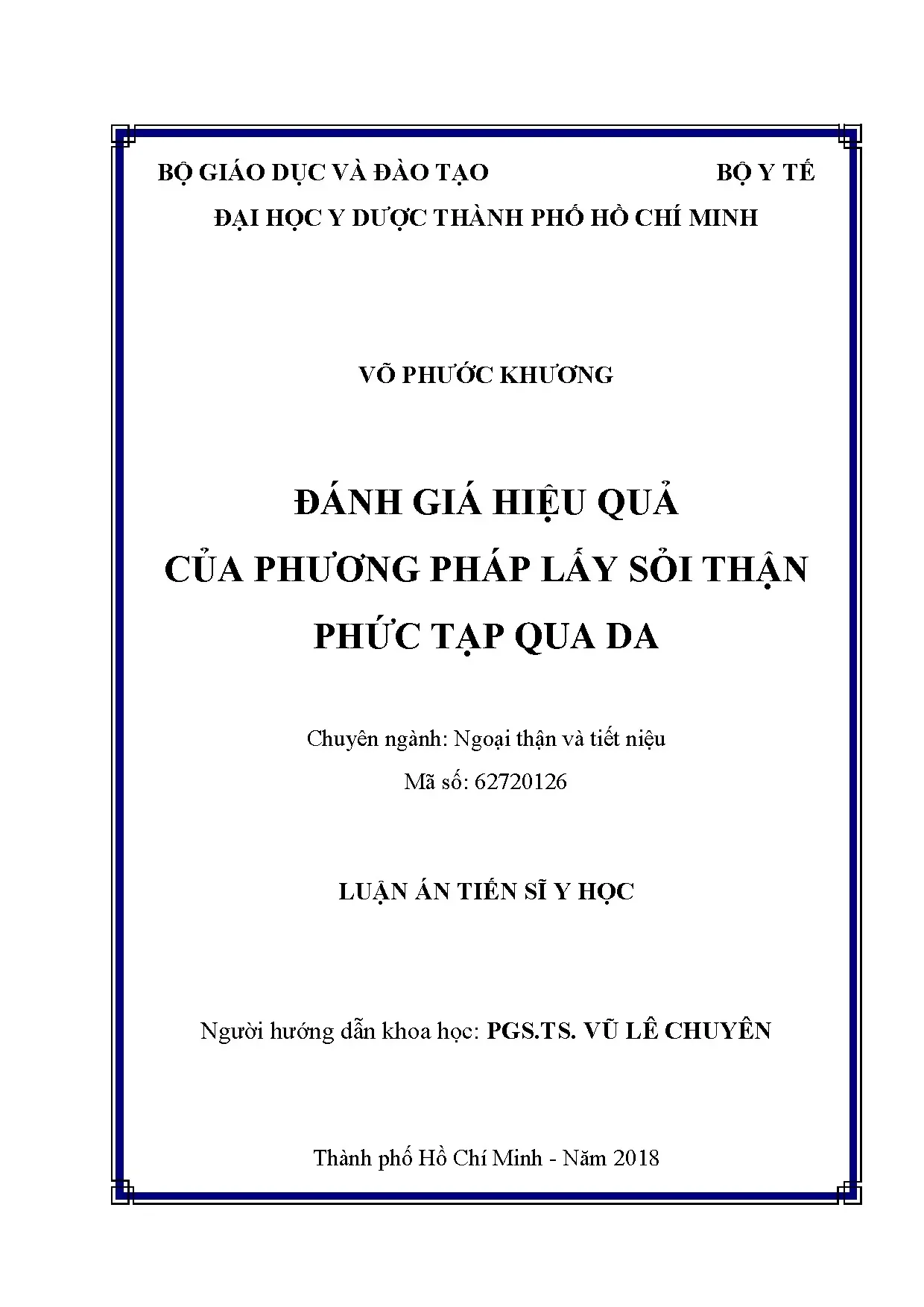 Đánh giá hiệu quả phương pháp lấy sỏi thận phức tạp qua da l