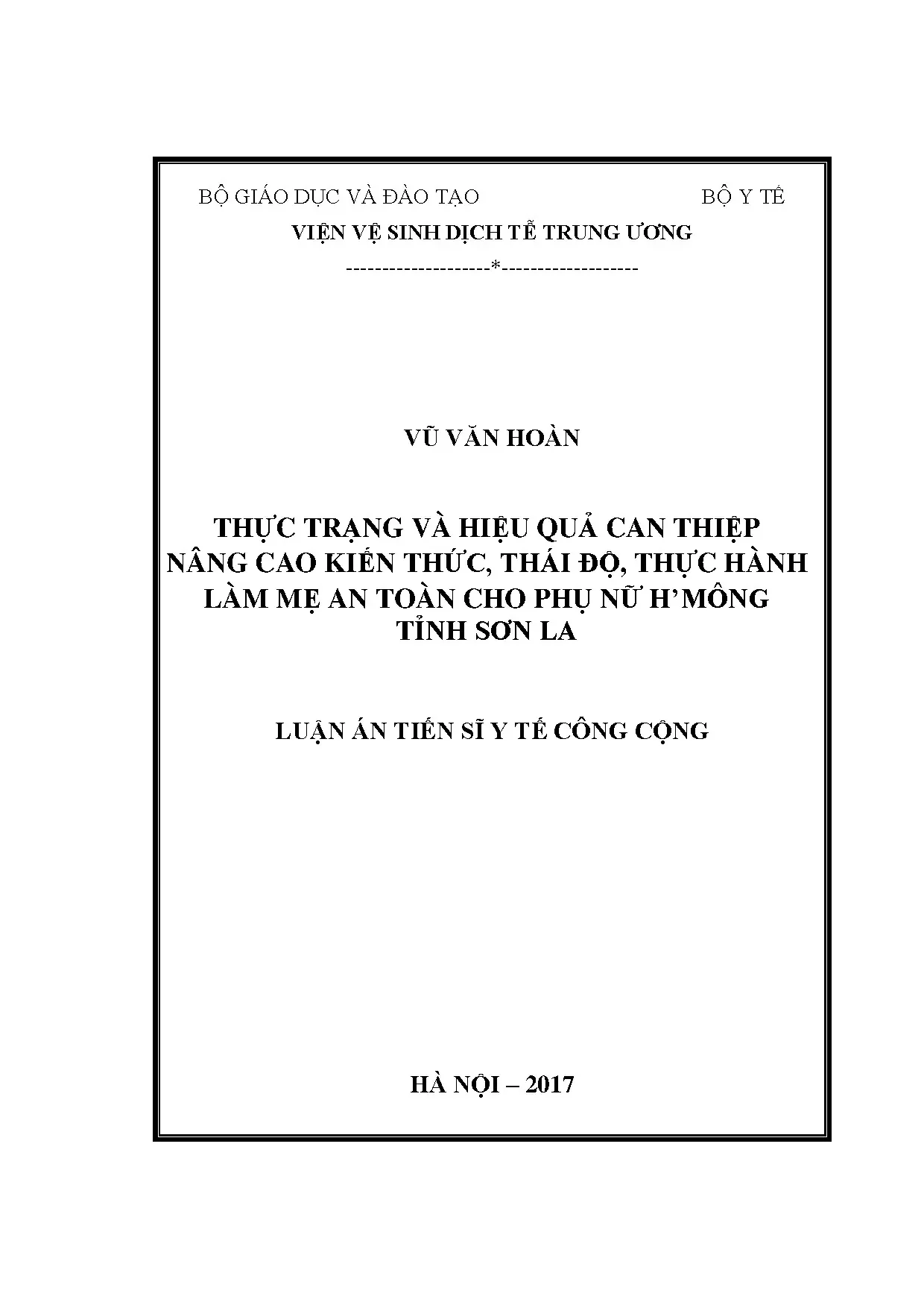 Thực trạng và hiệu quả can thiệp nâng cao kiến thức thái độ