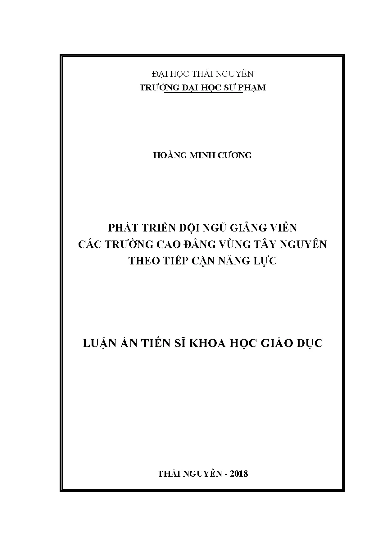 Phát triển giảng viên cao đẳng Tây Nguyên theo tiếp cận năng lực