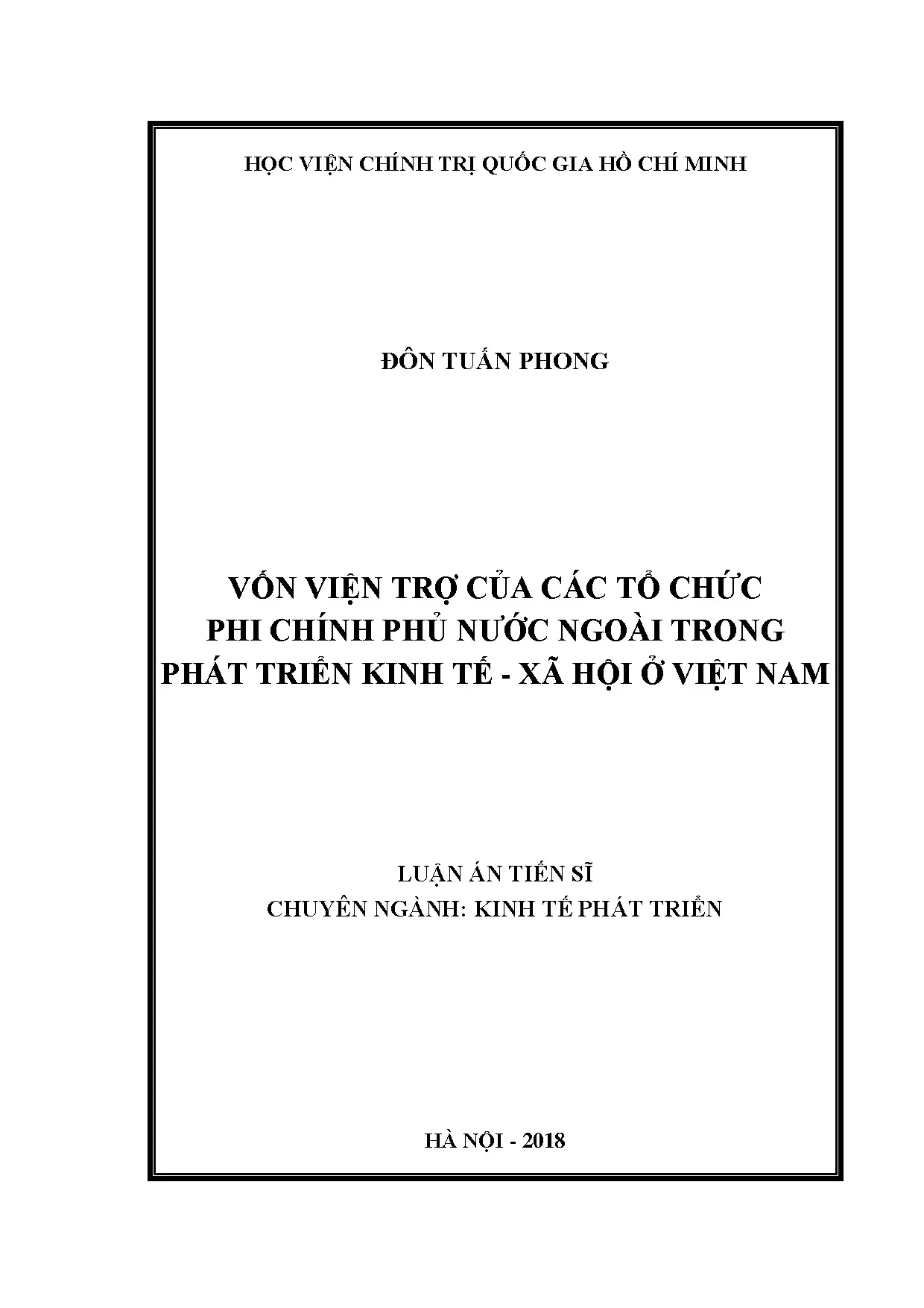 Vốn viện trợ của các tổ chức phi chính phủ nước ngoài trong