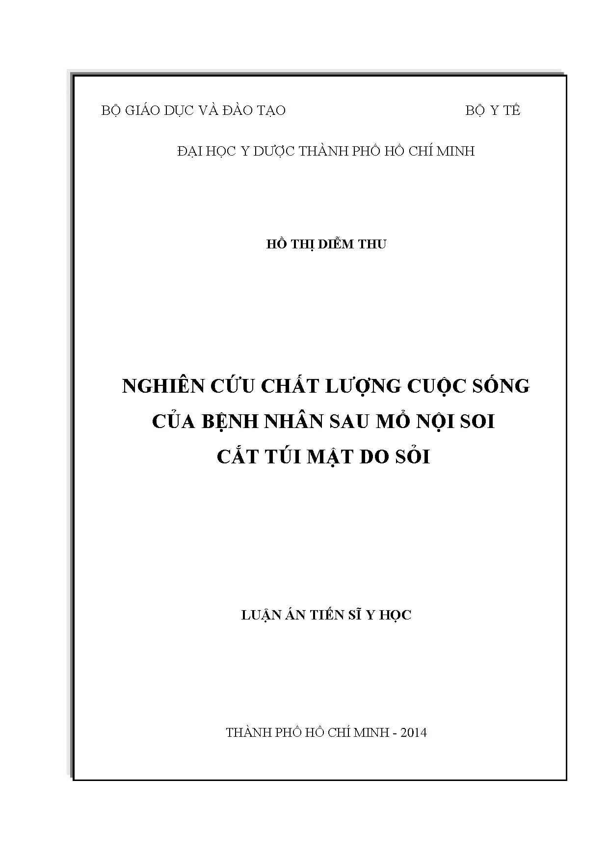 Nghiên cứu CLCS bệnh nhân sau mổ nội soi cắt túi mật