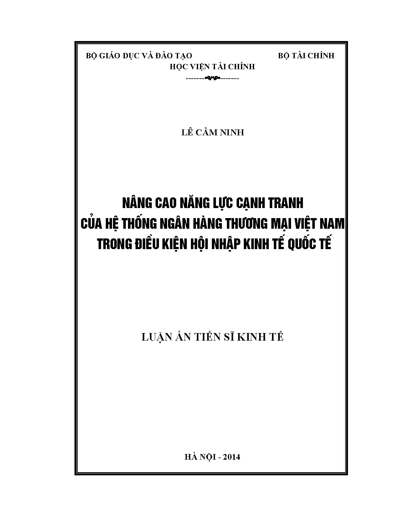 Nâng cao năng lực cạnh tranh NHTM Việt Nam hội nhập KTQT