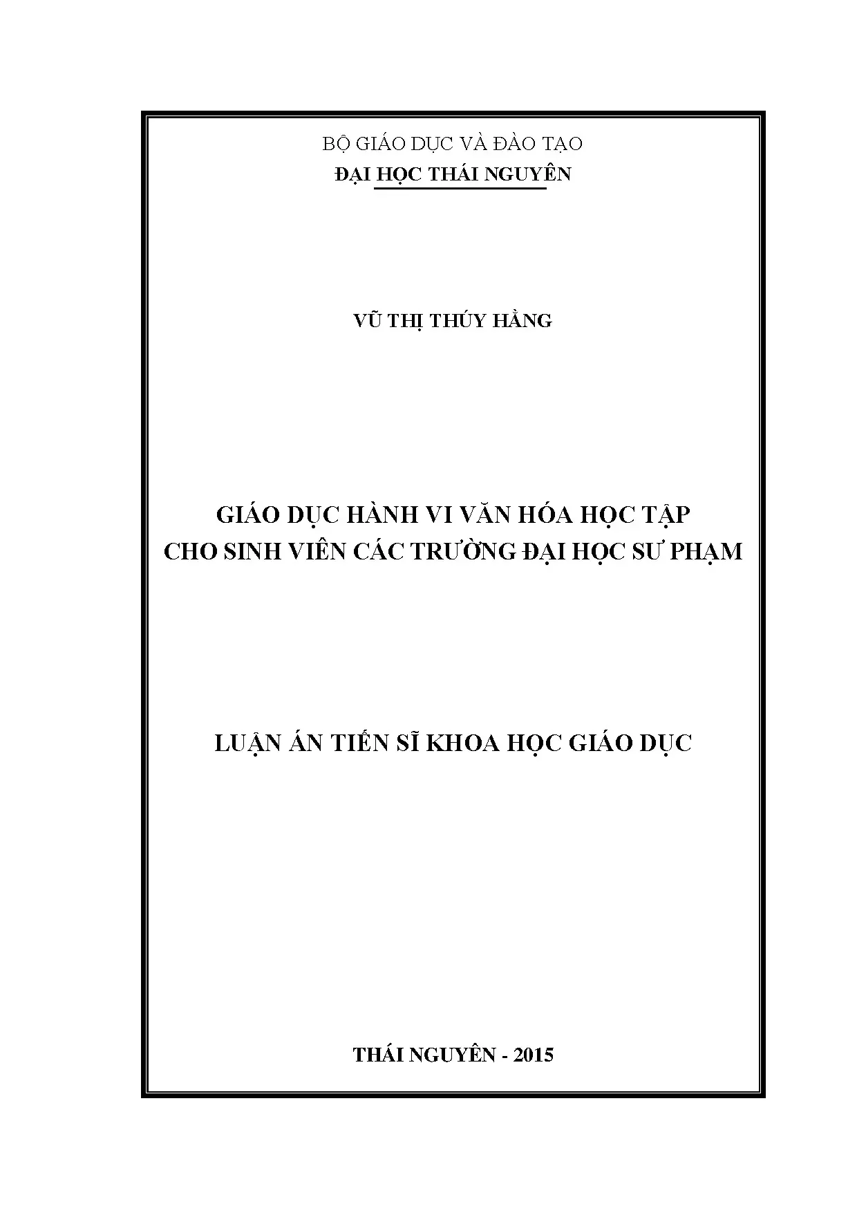 Giáo dục hành vi văn hóa học tập cho sinh viên Đại học Sư phạm