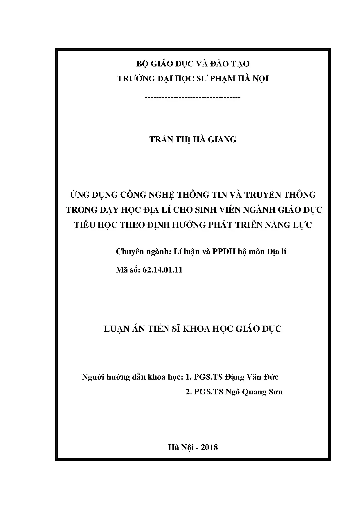 Ứng dụng công nghệ thông tin và truyền thông trong dạy học đ