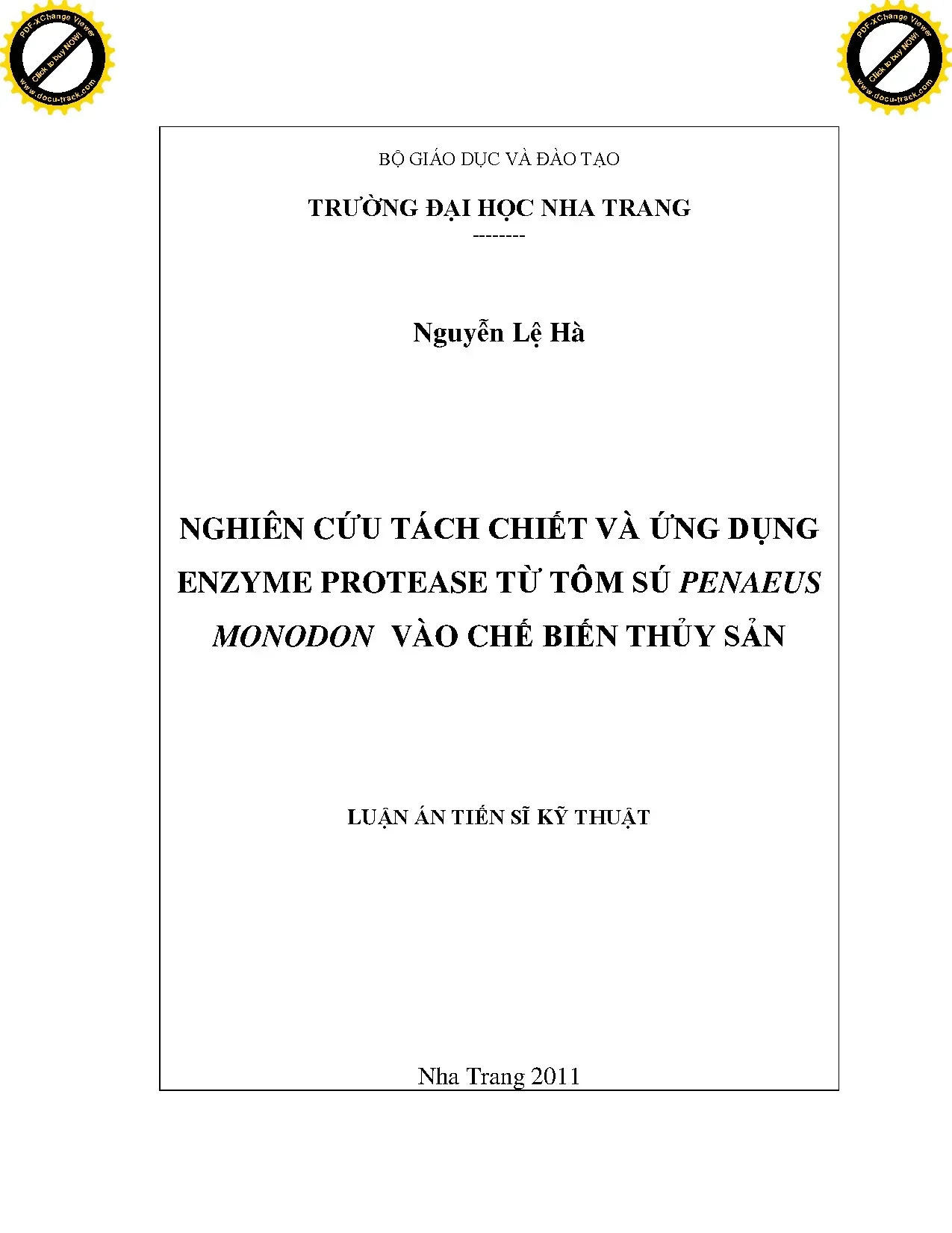 Tách chiết và ứng dụng enzyme protease tôm sú chế biến thủy sản
