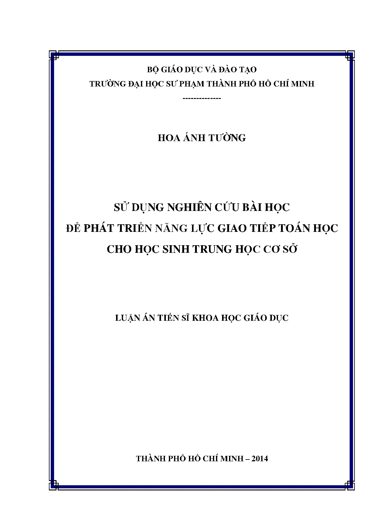 Sử dụng nghiên cứu bài học để phát triển năng lực giao tiếp