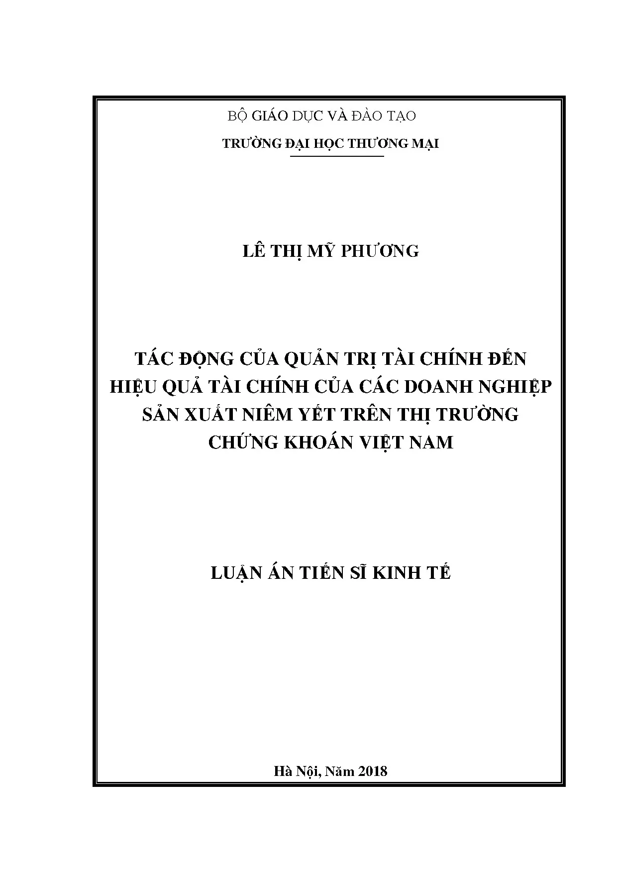 Tác động quản trị tài chính đến hiệu quả DN sản xuất niêm yết