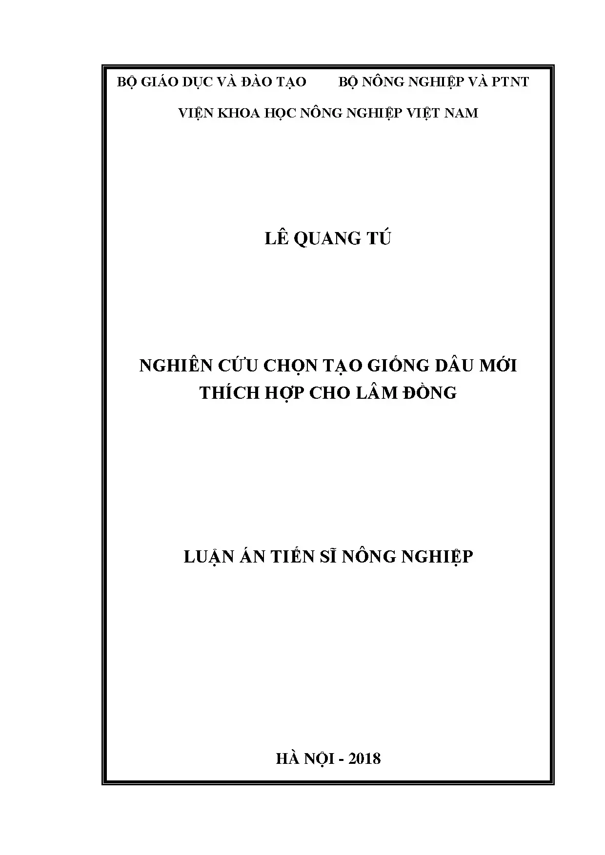 Nghiên cứu chọn tạo giống dâu mới thích hợp cho Lâm Đồng
