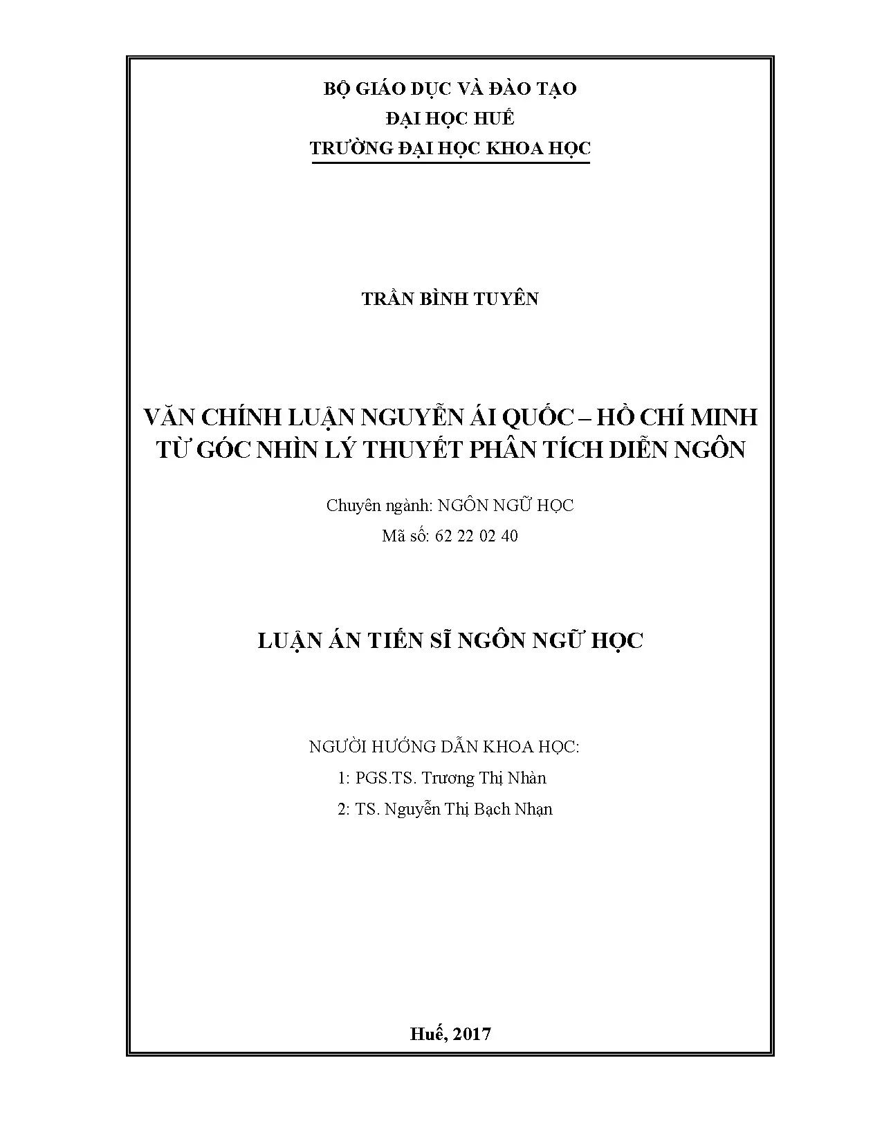 Văn chính luận nguyễn ái quốc hồ chí minh từ góc nhìn lý thu