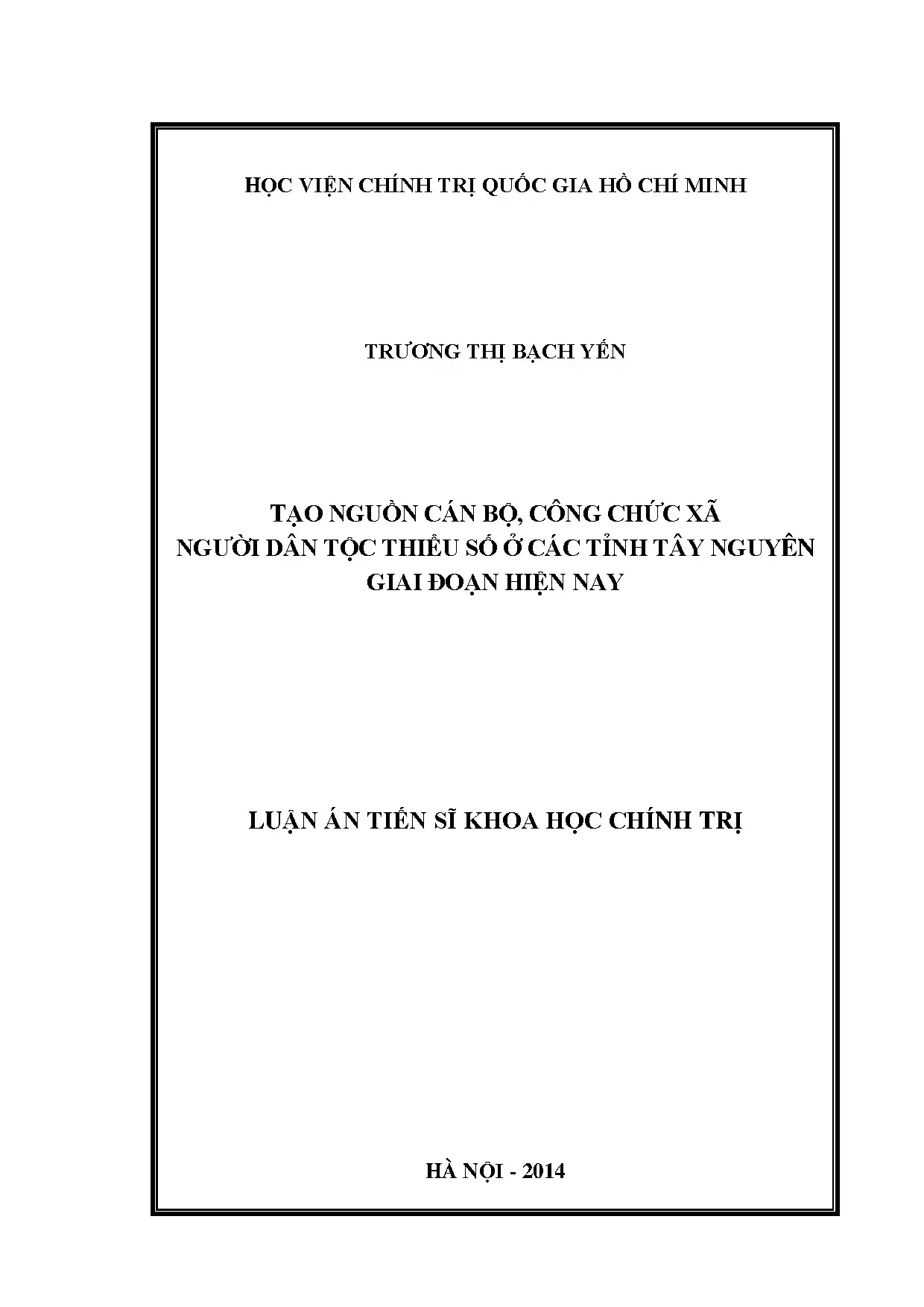 Tạo nguồn cán bộ công chức xã người dân tộc thiểu số ở các t