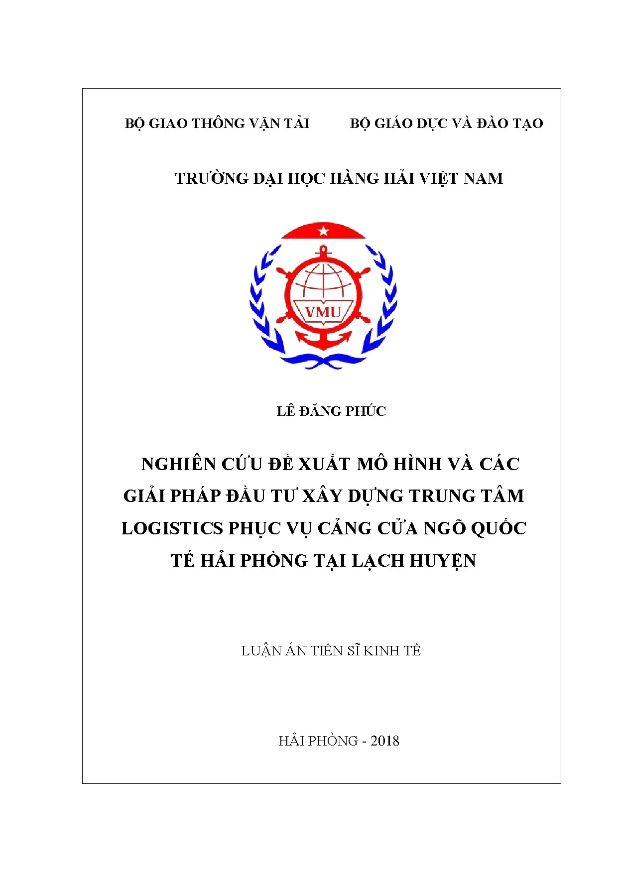 Đề xuất mô hình, giải pháp trung tâm logistics cảng Hải Phòng