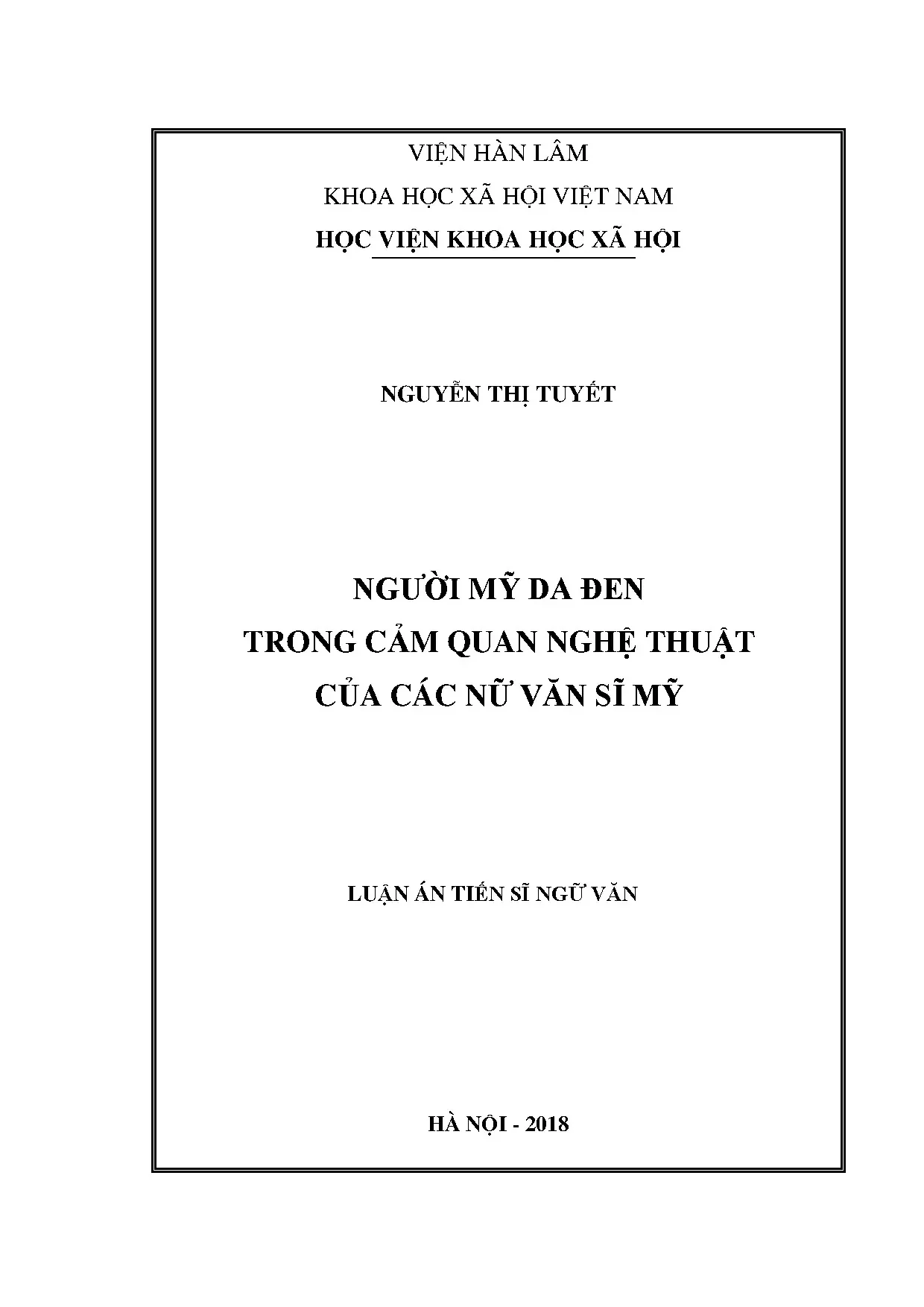 Người mỹ da đen trong cảm quan nghệ thuật của các nữ văn sĩ