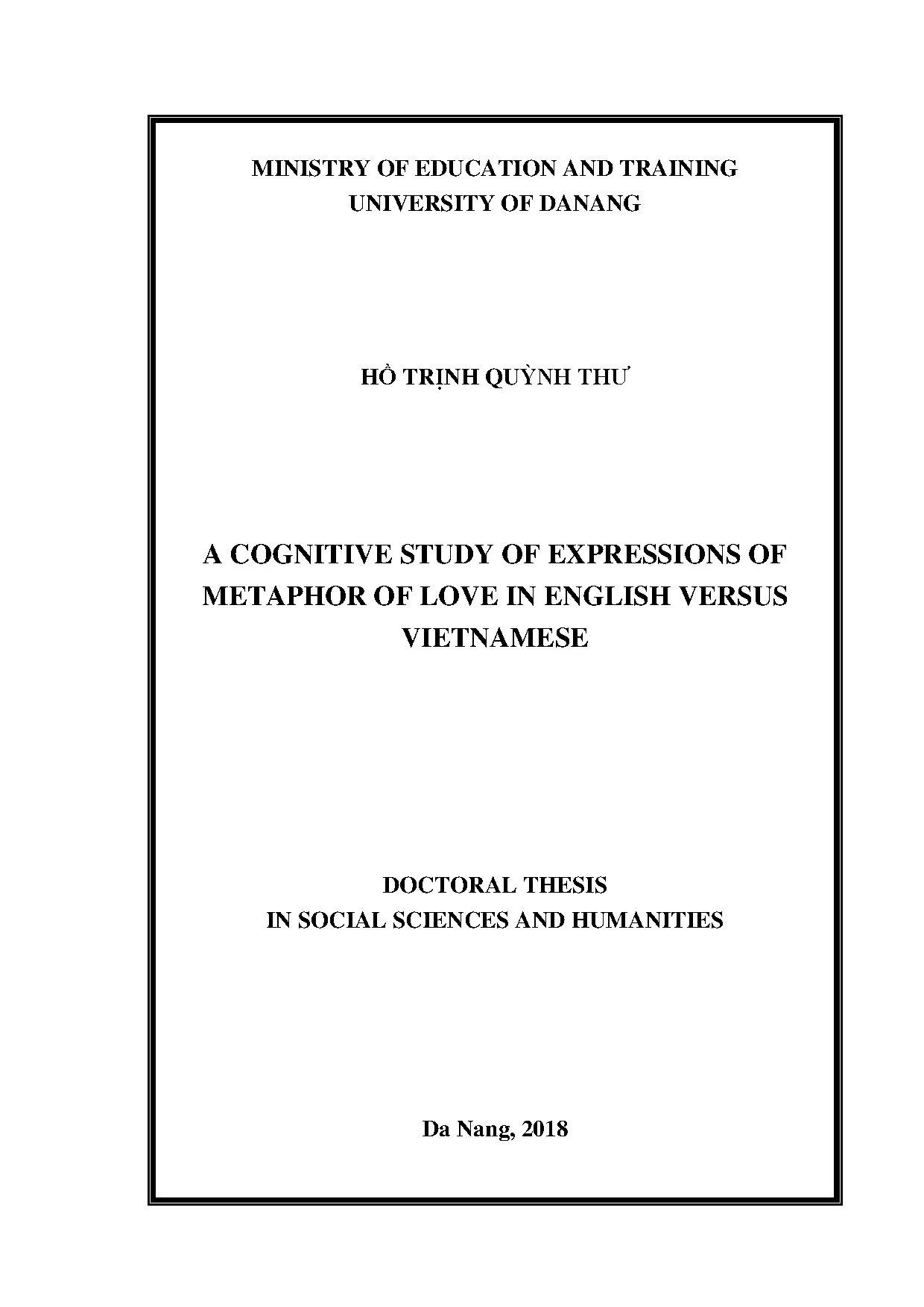 Ẩn dụ tình yêu Anh - Việt: Nghiên cứu so sánh nhận thức