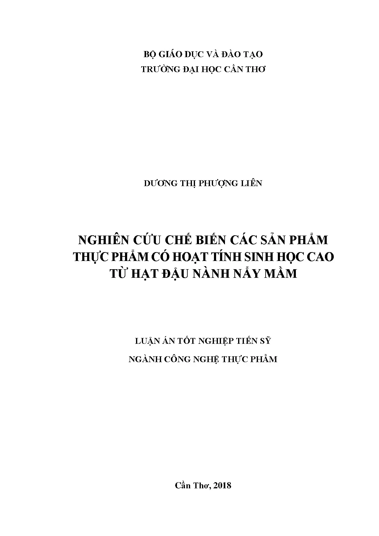 Nghiên cứu chế biến sản phẩm chức năng từ đậu nành nảy mầm