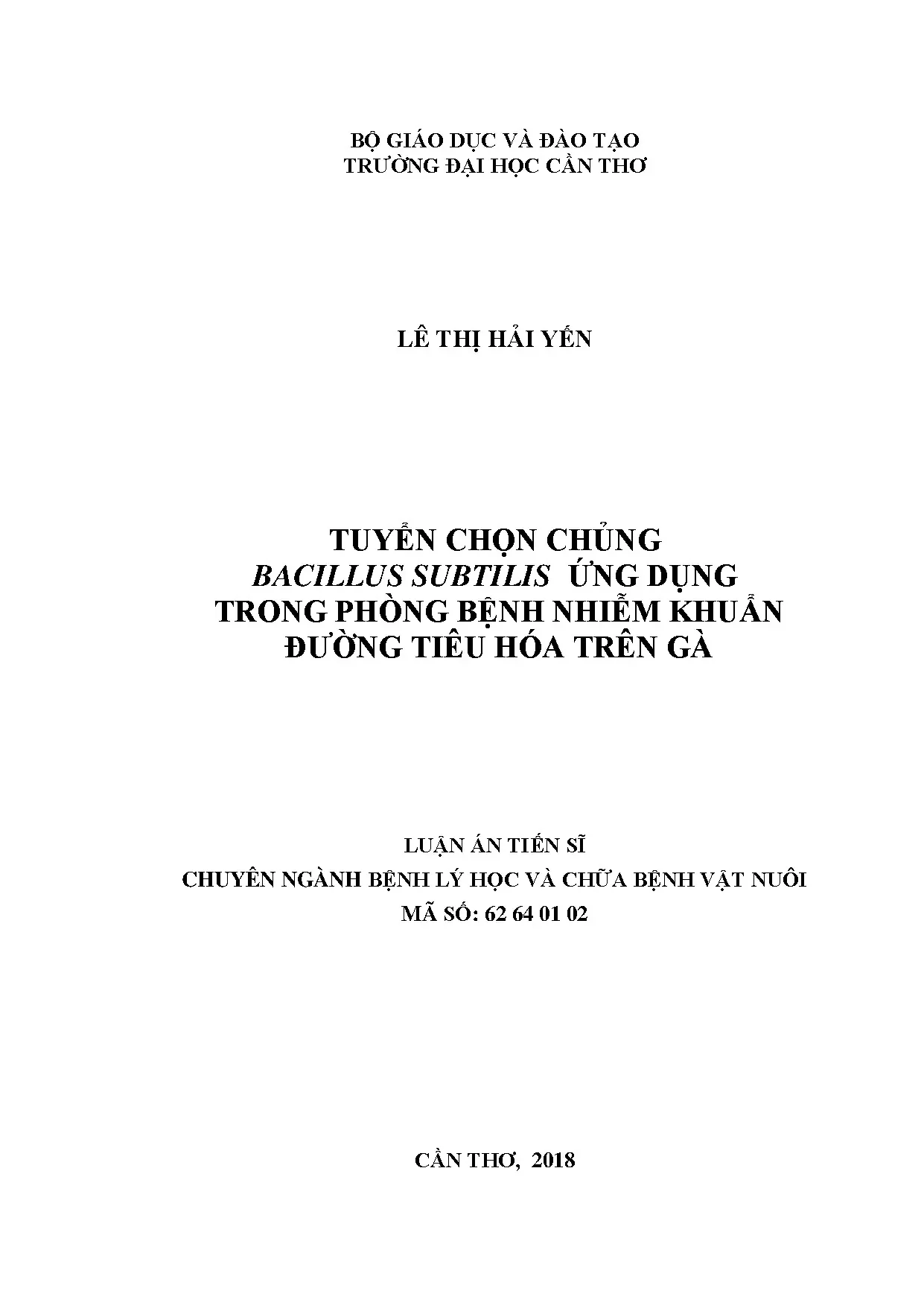 Tuyển chọn chủng bacillus subtilis ứng dụng trong phòng và t