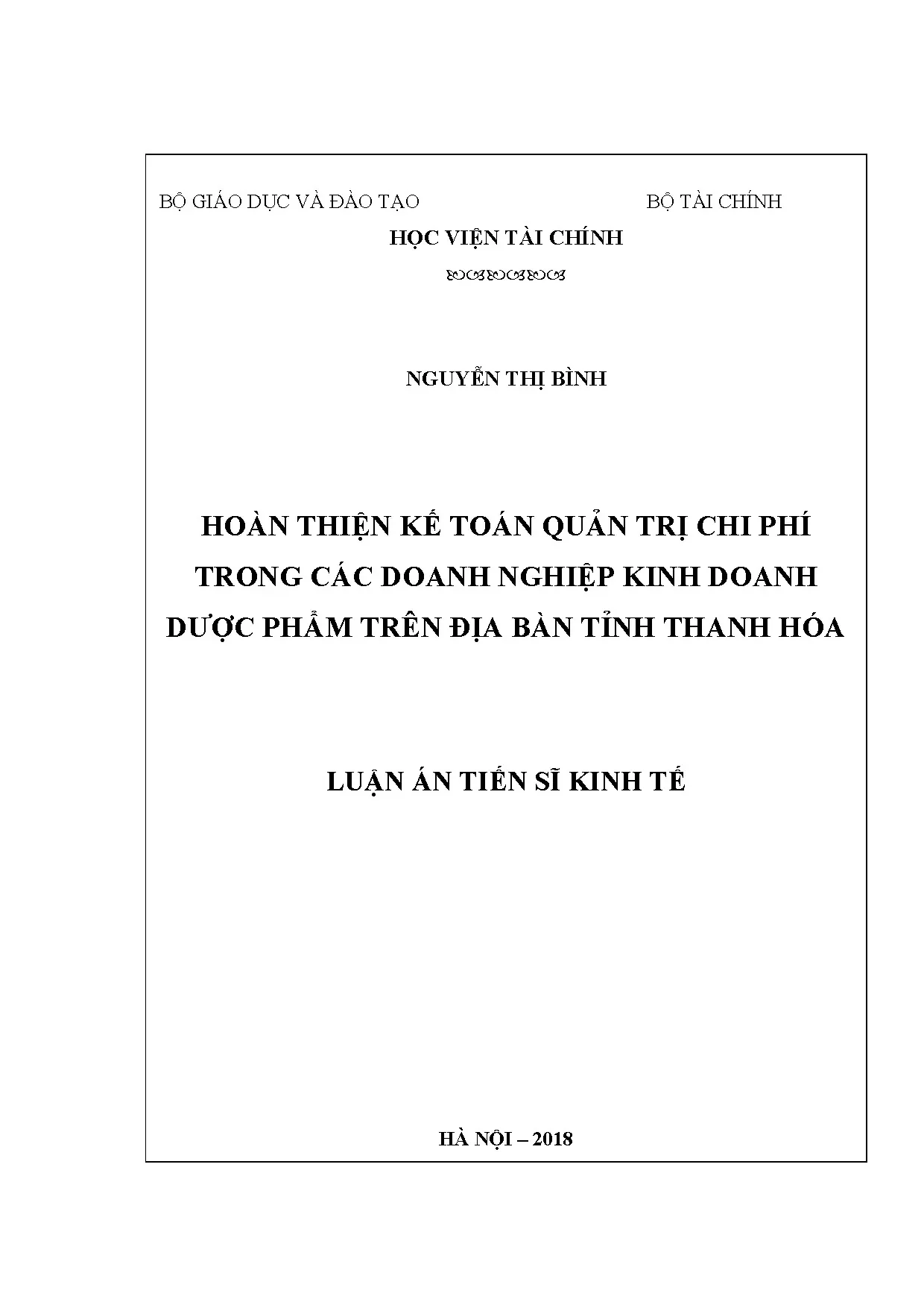 Hoàn thiện kế toán quản trị chi phí trong các doanh nghiệp k