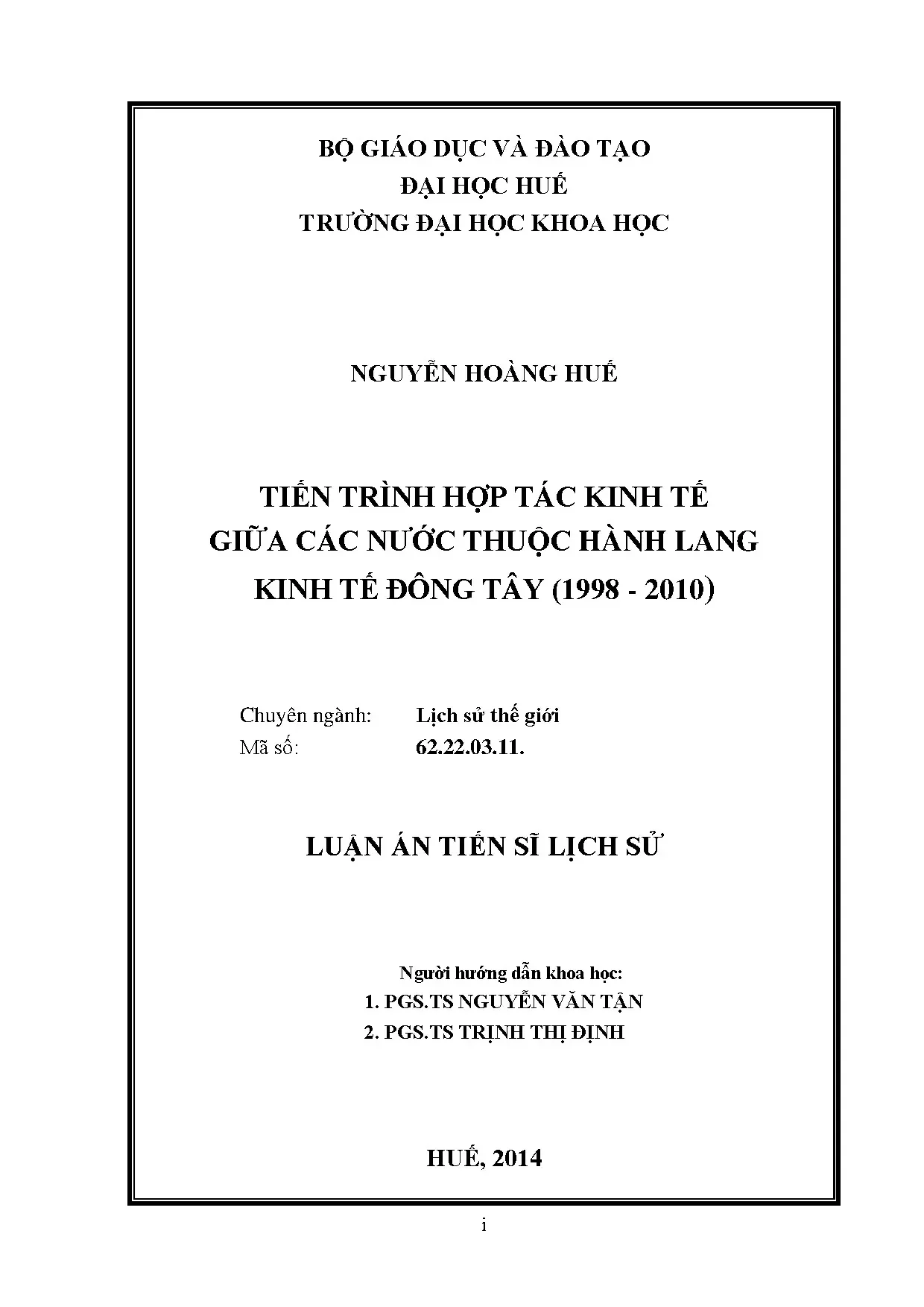 Tiến trình hợp tác kinh tế Hành lang Đông Tây (1998-2010)