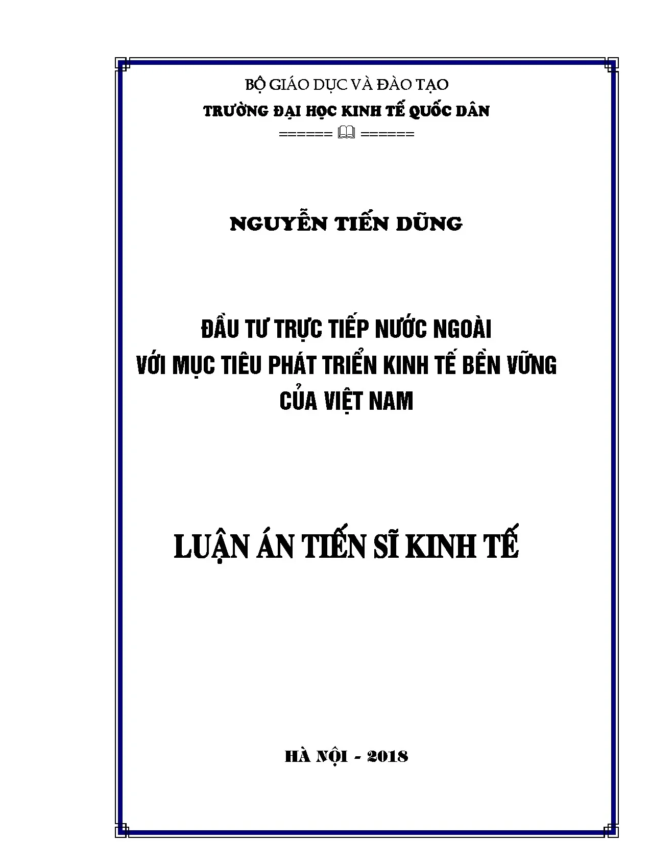 Đầu tư trực tiếp nước ngoài và phát triển kinh tế bền vững Việt Nam