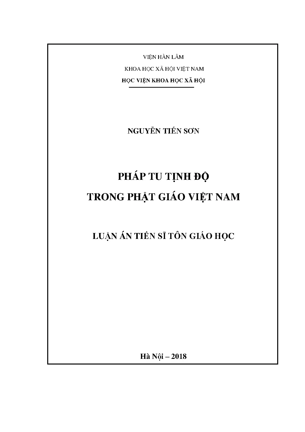 Pháp tu Tịnh Độ trong Phật giáo Việt Nam: Luận án Tiến sĩ