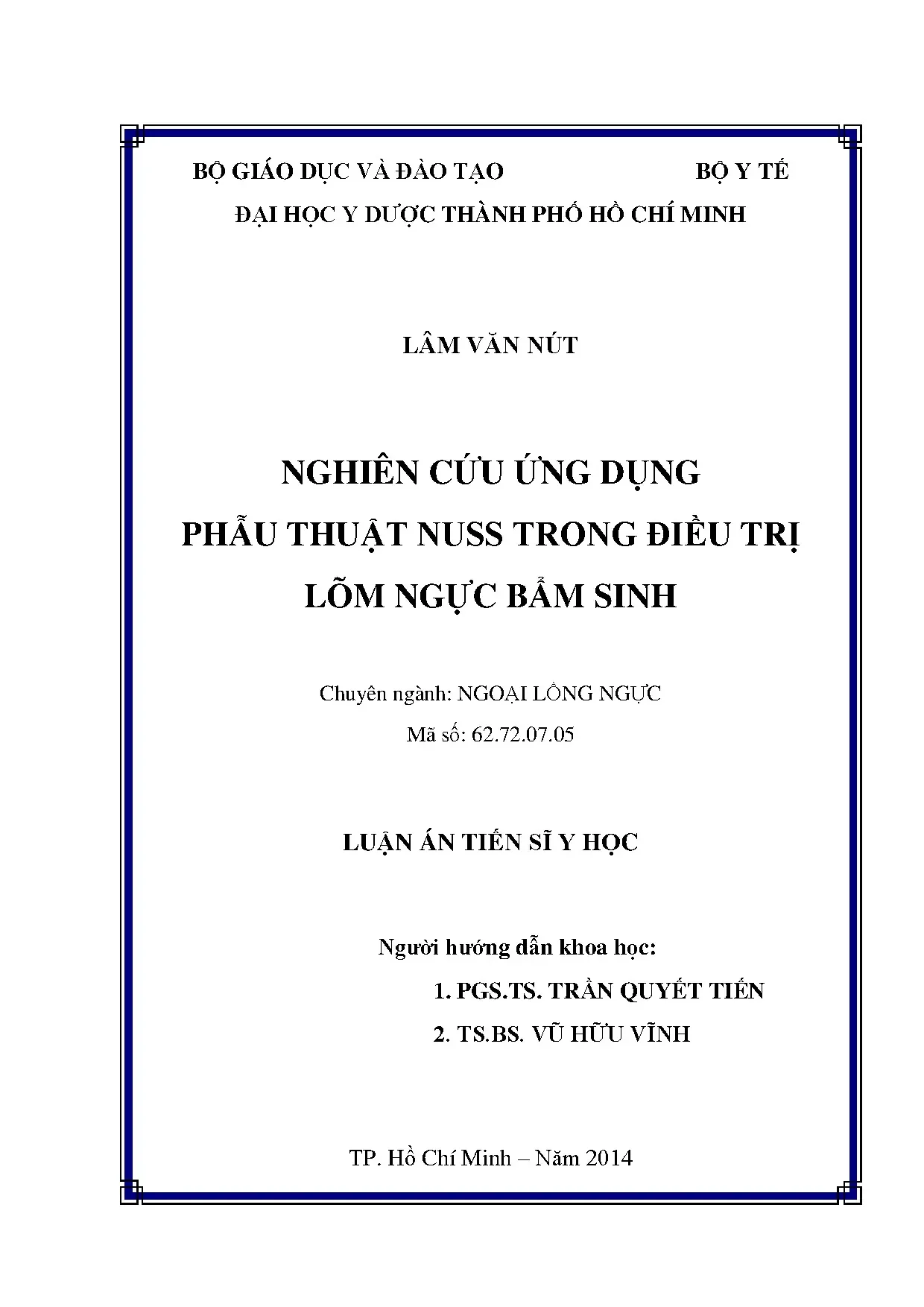 Phẫu thuật Nuss điều trị lõm ngực bẩm sinh: Nghiên cứu