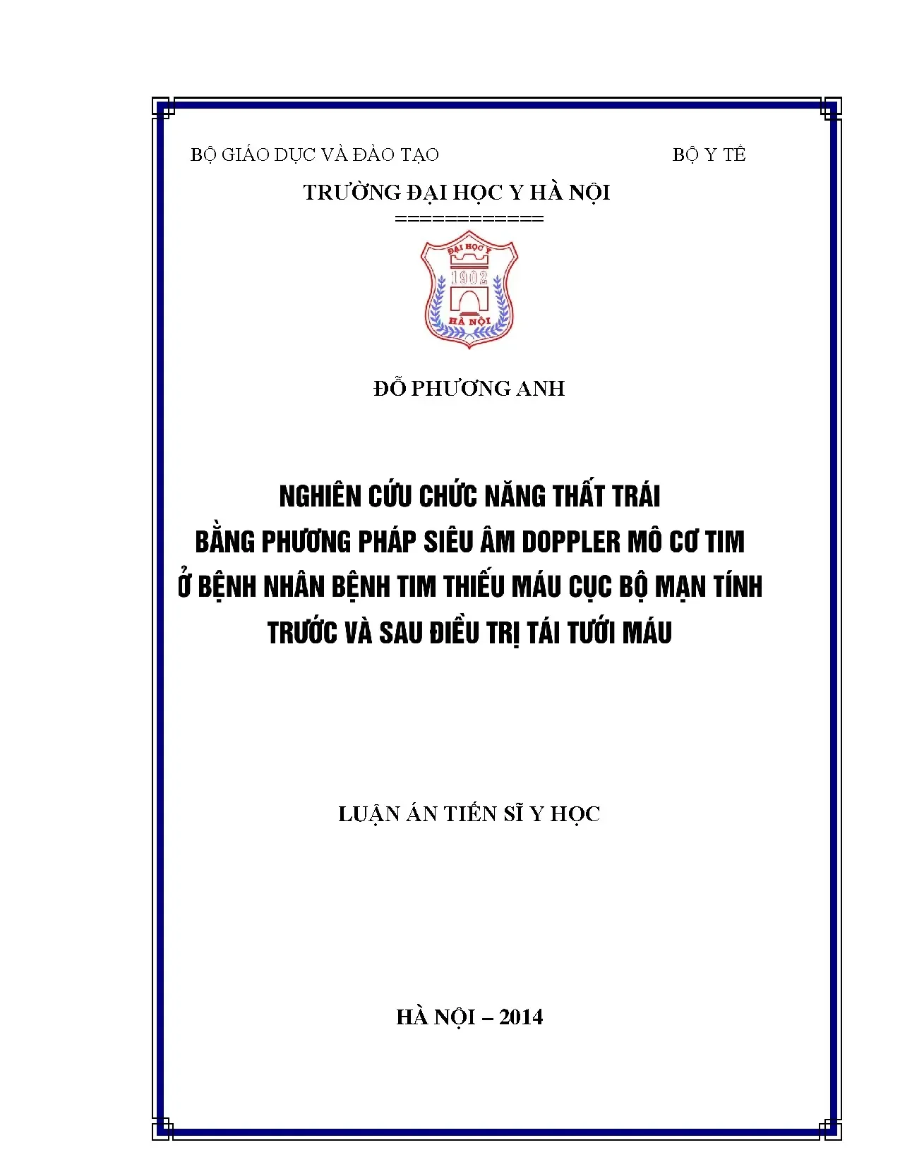 Nghiên cứu chức năng thất trái bằng phương pháp siêu âm dopp