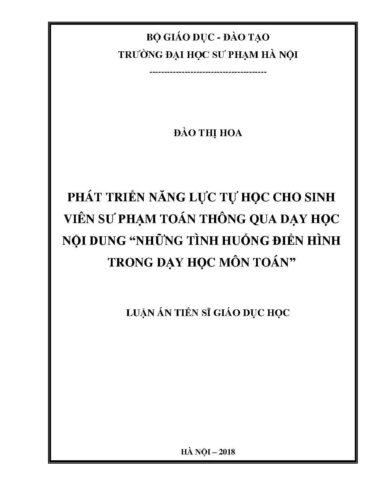 Phát triển năng lực tự học cho sinh viên sư phạm to