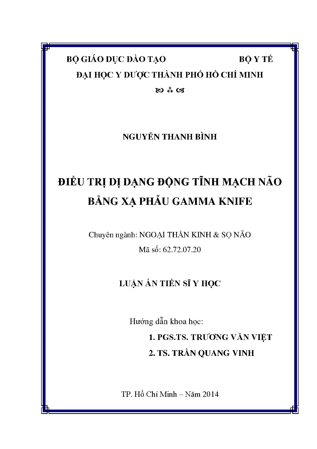 Điều trị dị dạng động tĩnh mạch não bằng xạ phẫu gamma knife