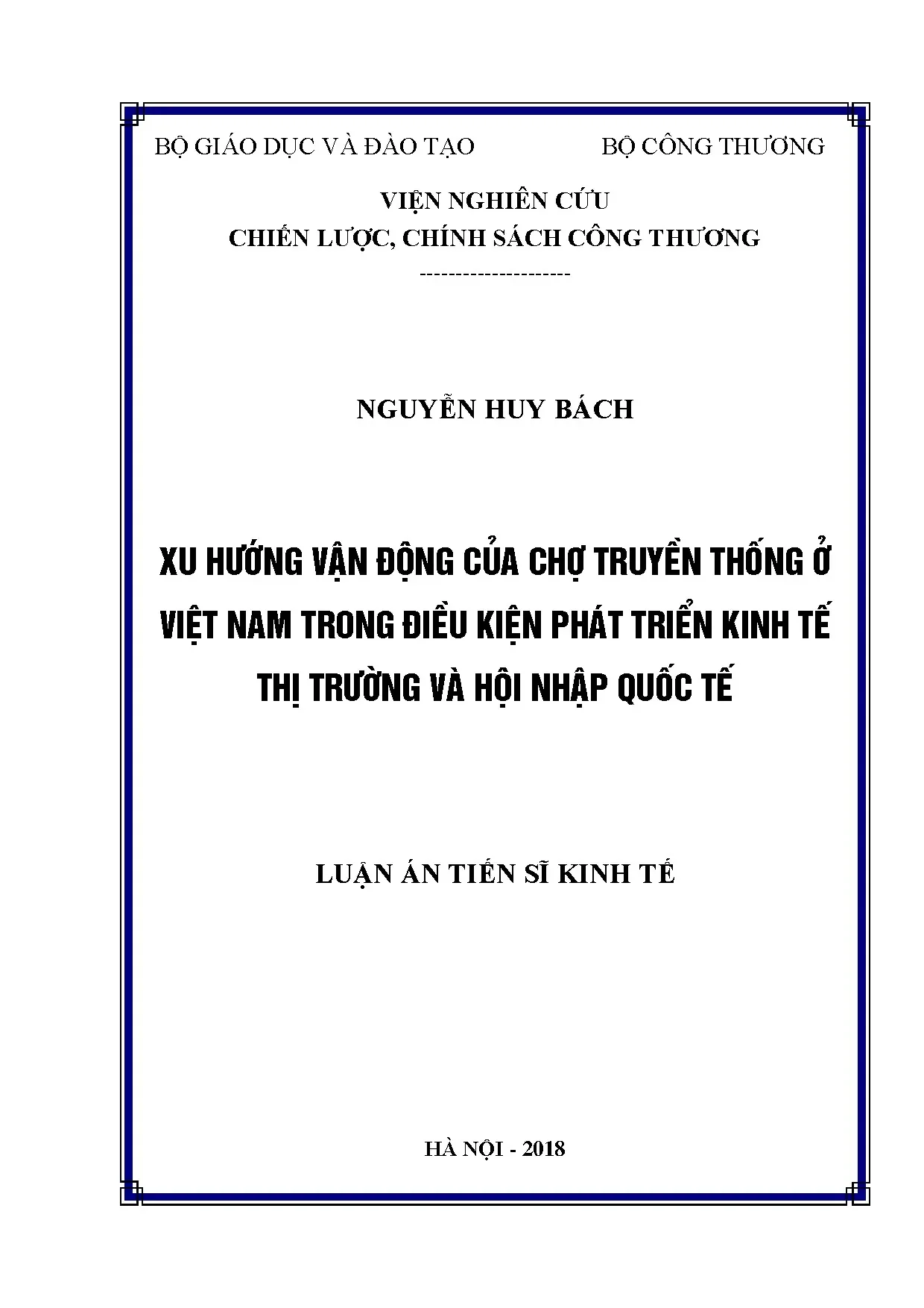Chợ truyền thống Việt Nam: Xu hướng KTTT và hội nhập quốc tế