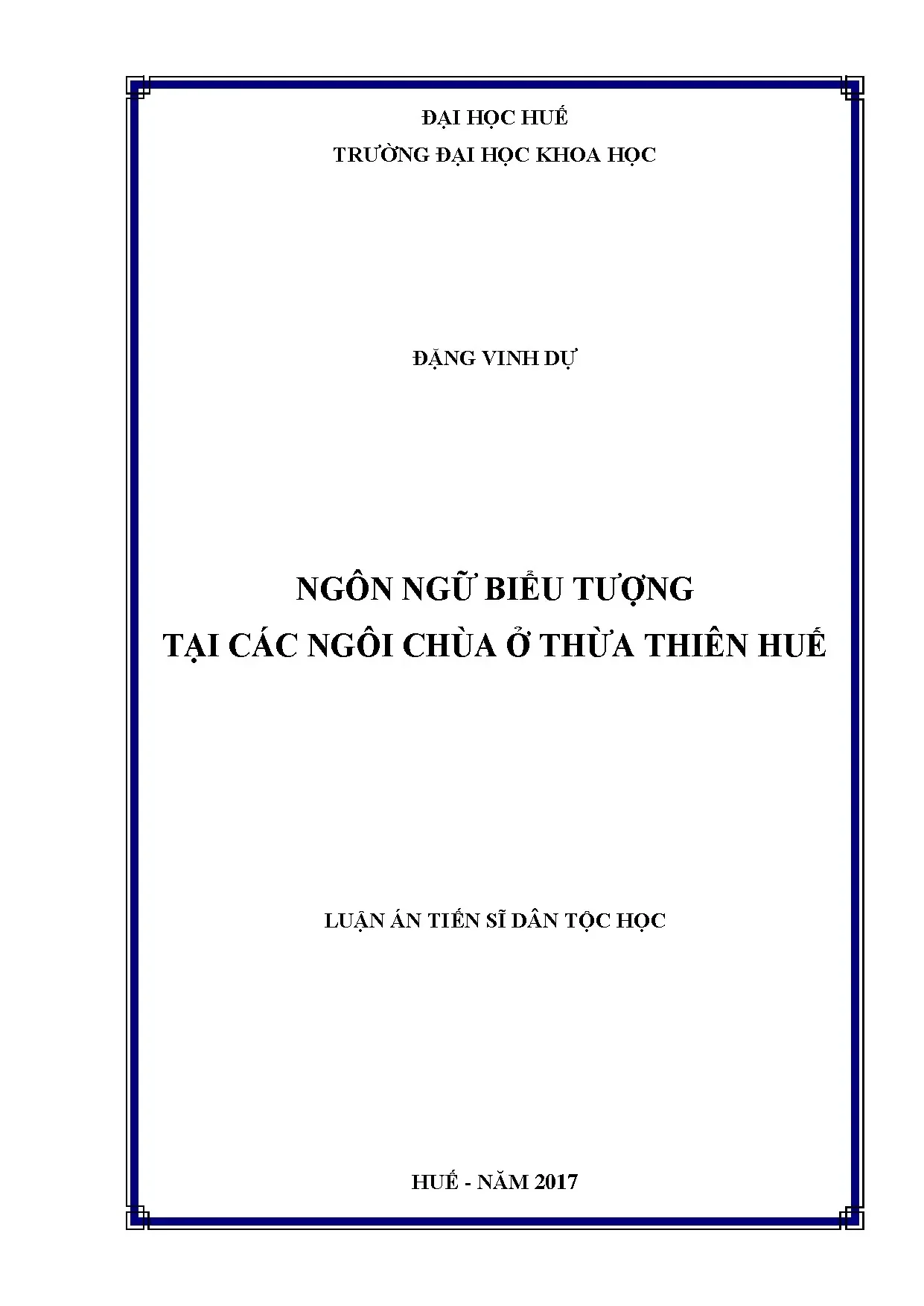 Ngôn ngữ biểu tượng tại các ngôi chùa ở thừa thiên huế luận