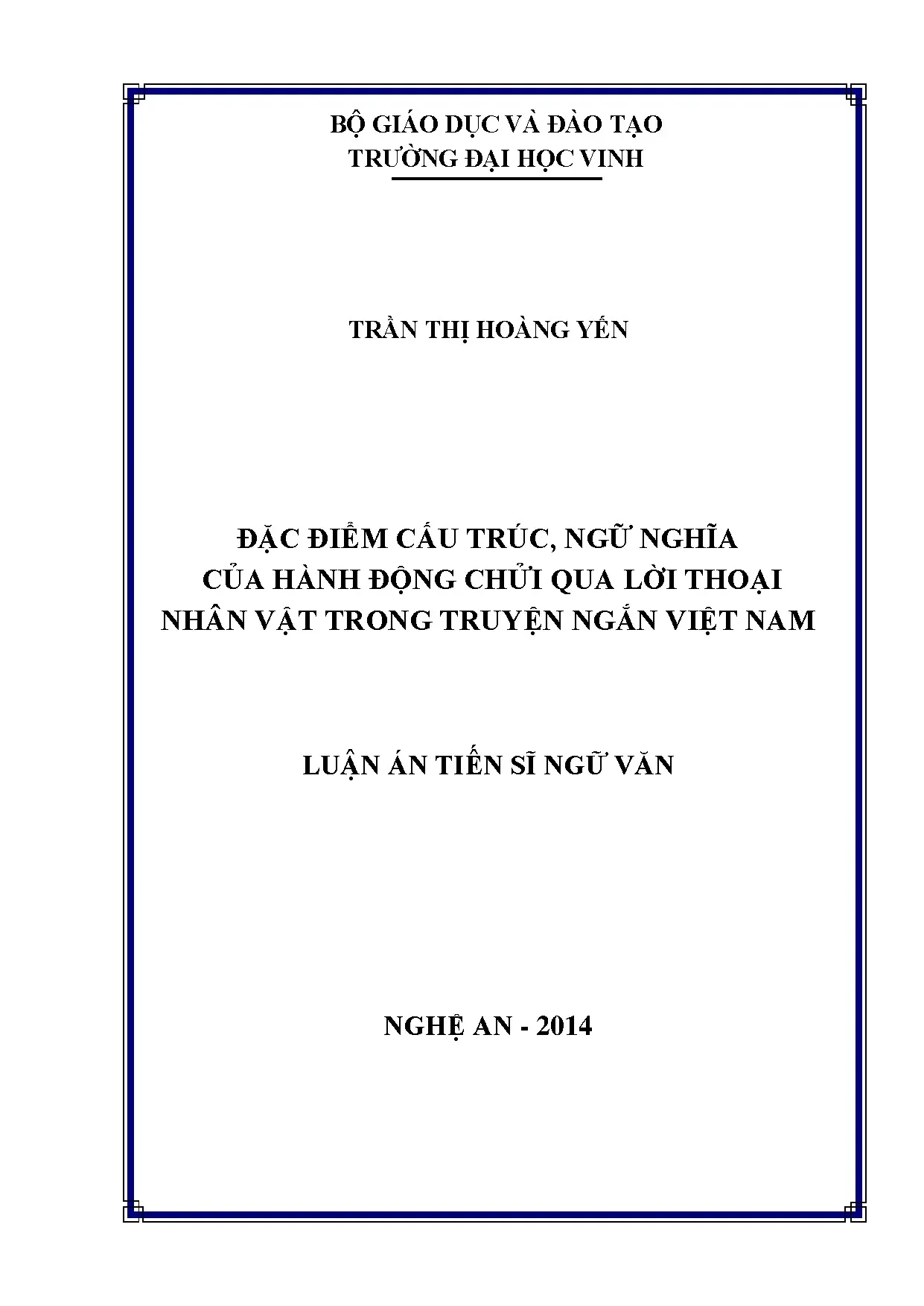 Đặc điểm cấu trúc ngữ nghĩa của hành động chửi qua lời thoại