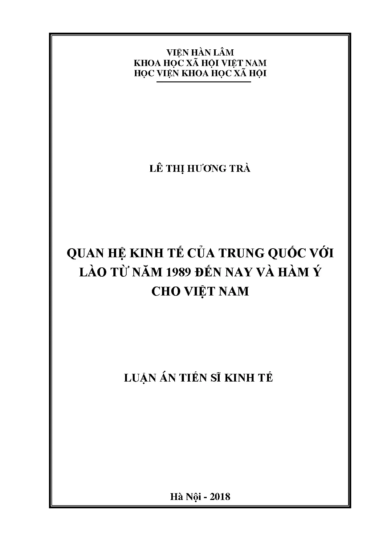 Quan hệ kinh tế của trung quốc với lào từ năm 1989 đến nay v