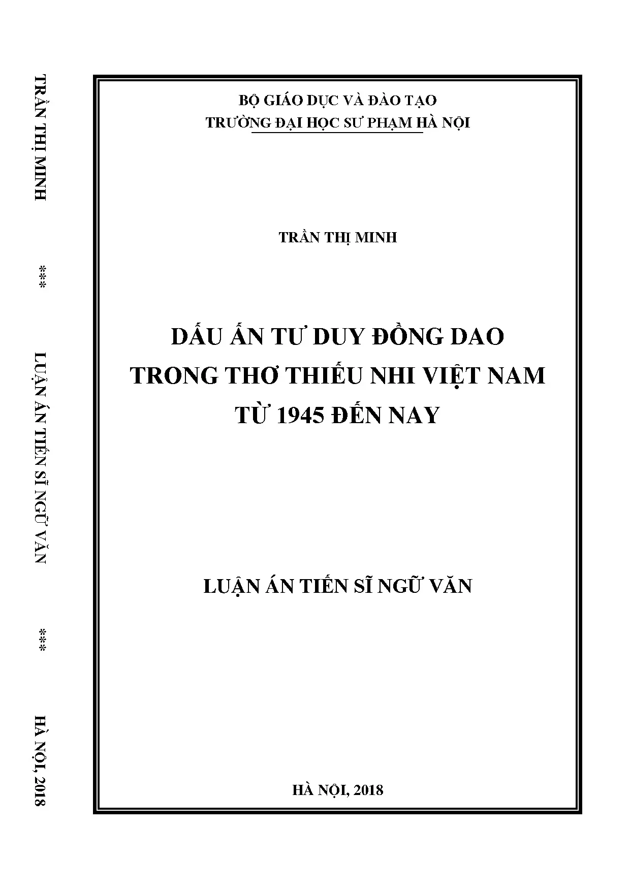 Dấu ấn tư duy đồng dao trong thơ thiếu nhi việt nam từ 1945