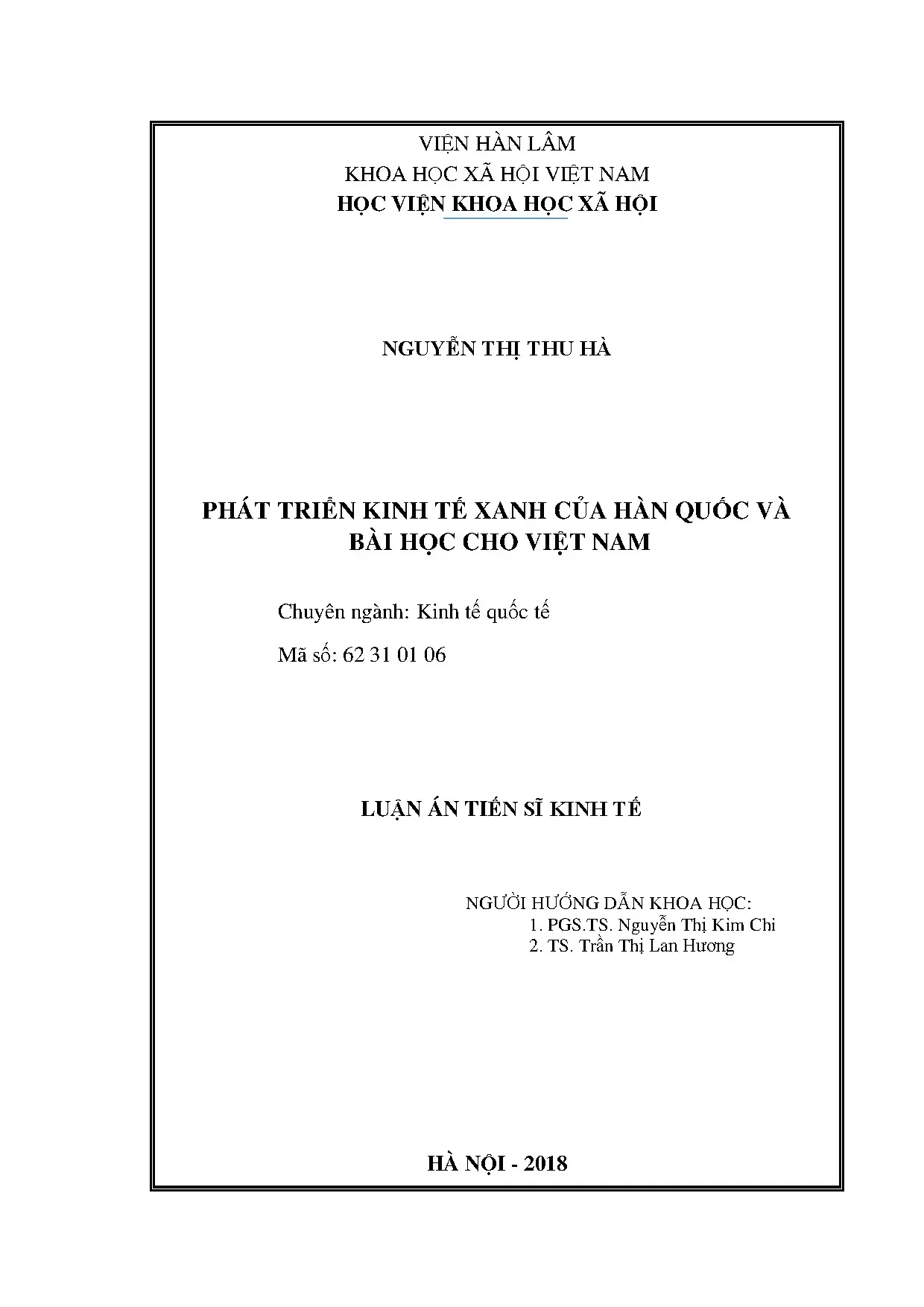Phát triển kinh tế xanh Hàn Quốc và bài học cho Việt Nam