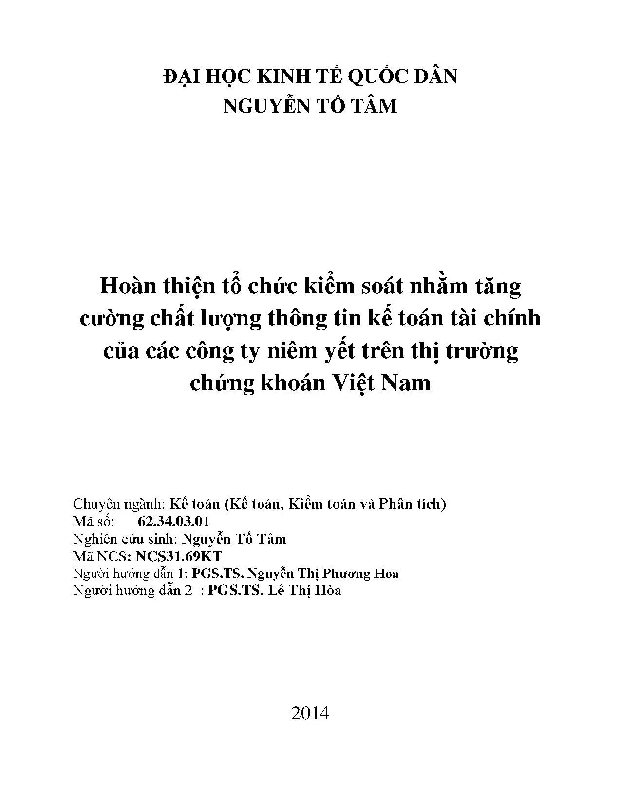 Hoàn thiện kiểm soát chất lượng thông tin kế toán công ty niêm yết VN