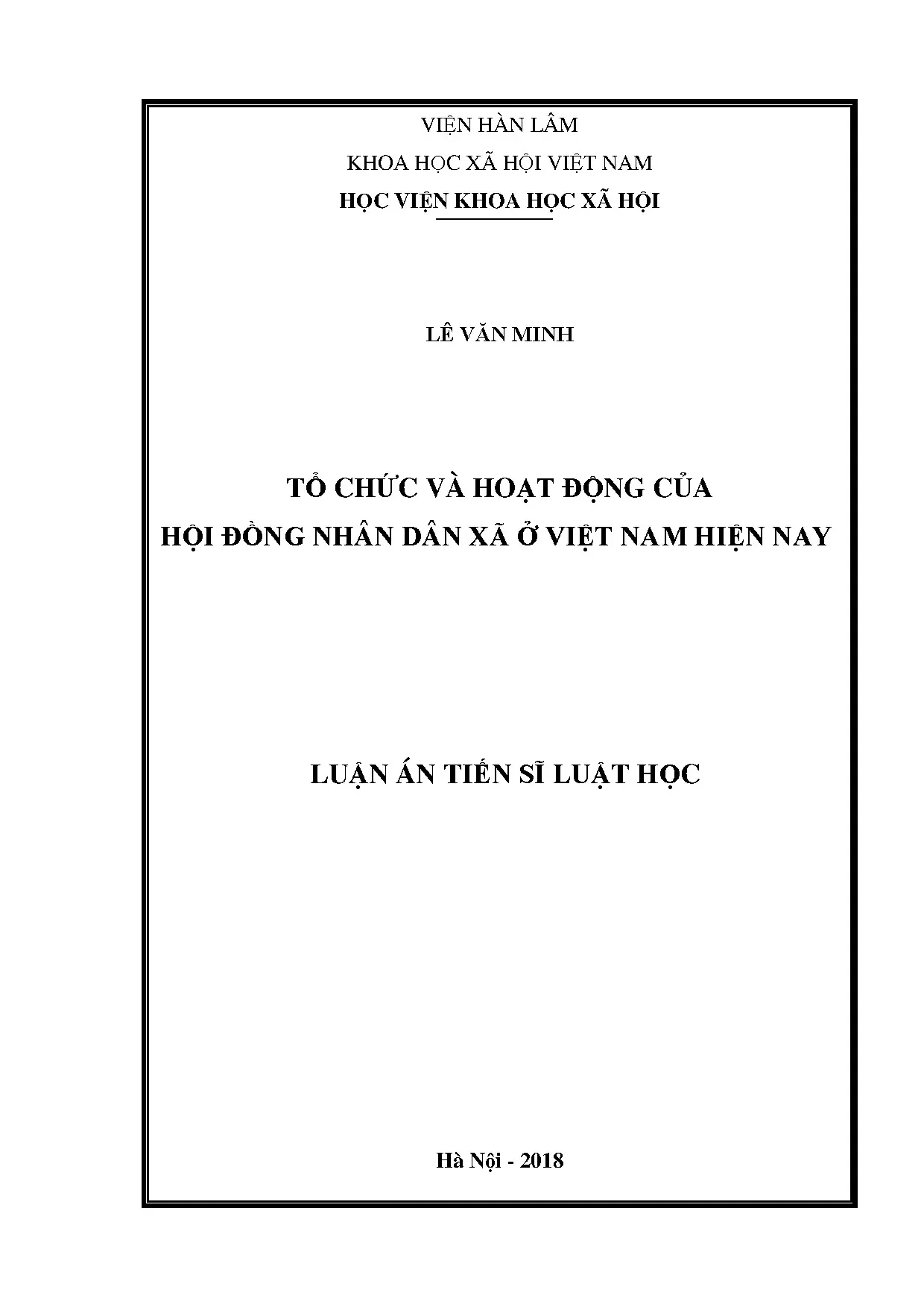 Tổ chức hoạt động của hội đồng nhân dân xã ở việt nam hiện n