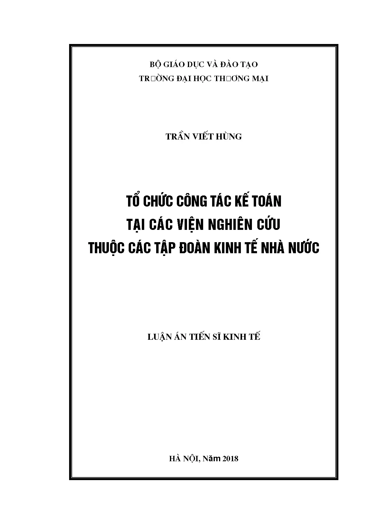 Tổ chức kế toán tại viện nghiên cứu thuộc tập đoàn nhà nước