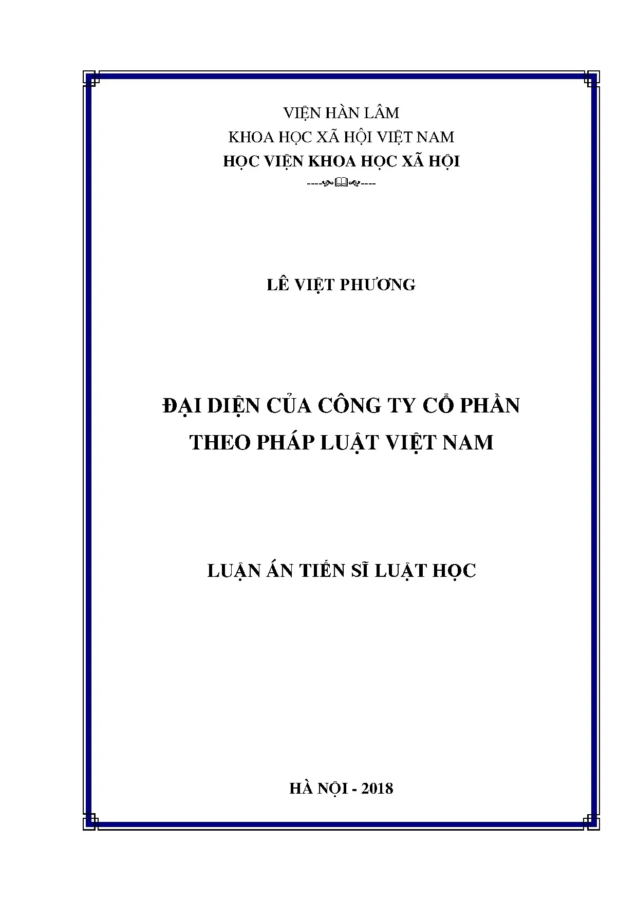 Nghiên cứu đại diện công ty cổ phần theo pháp luật Việt Nam