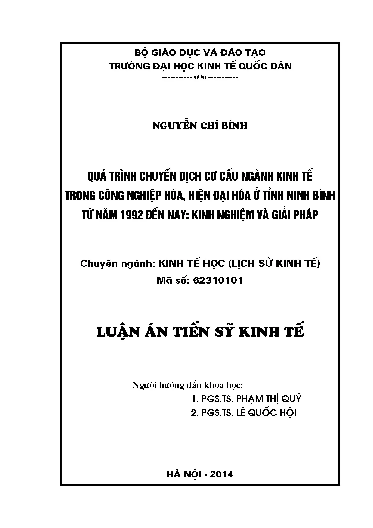 Chuyển dịch cơ cấu ngành kinh tế Ninh Bình trong CNH, HĐH