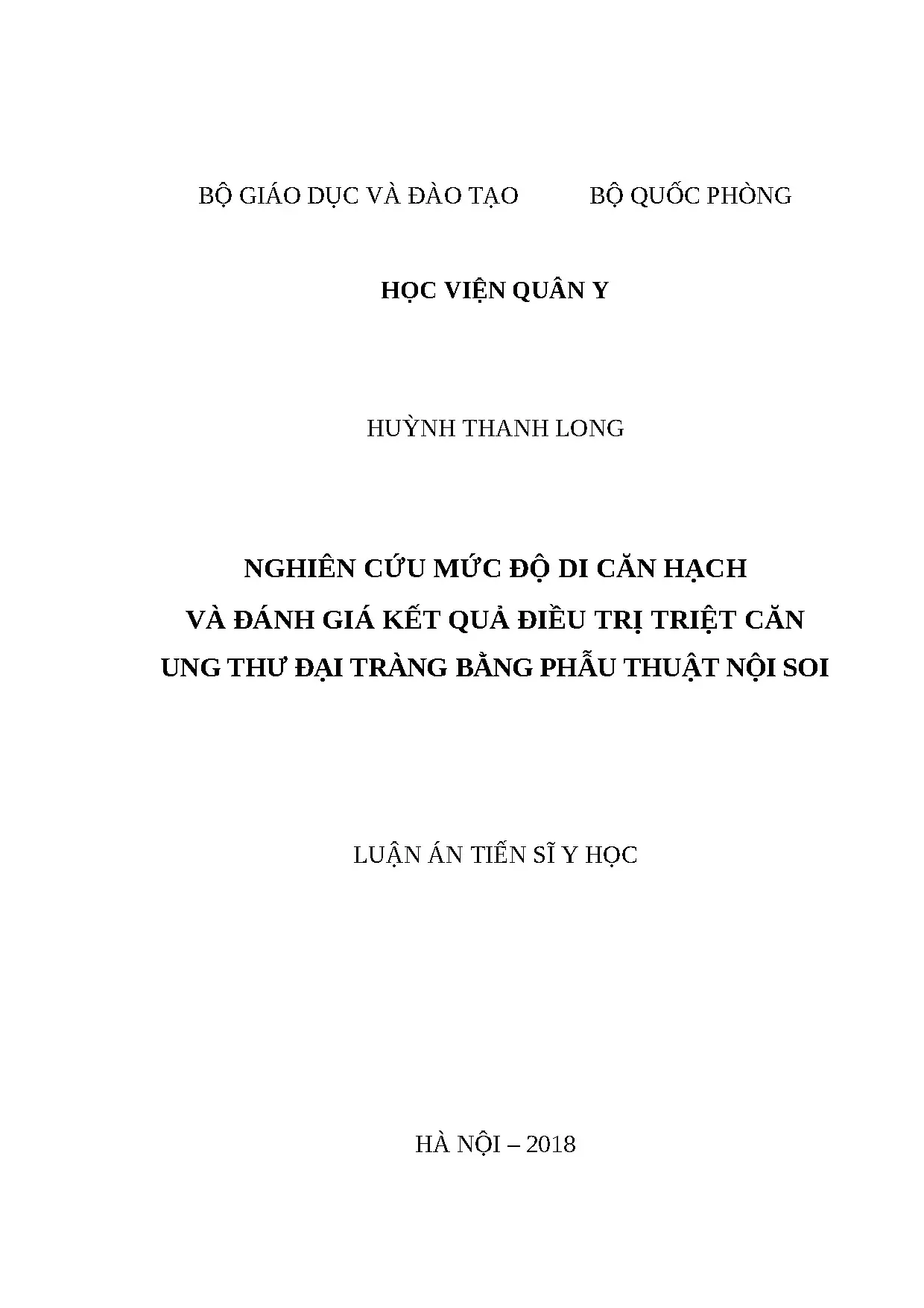 Di căn hạch và điều trị ung thư đại tràng bằng phẫu thuật nội soi