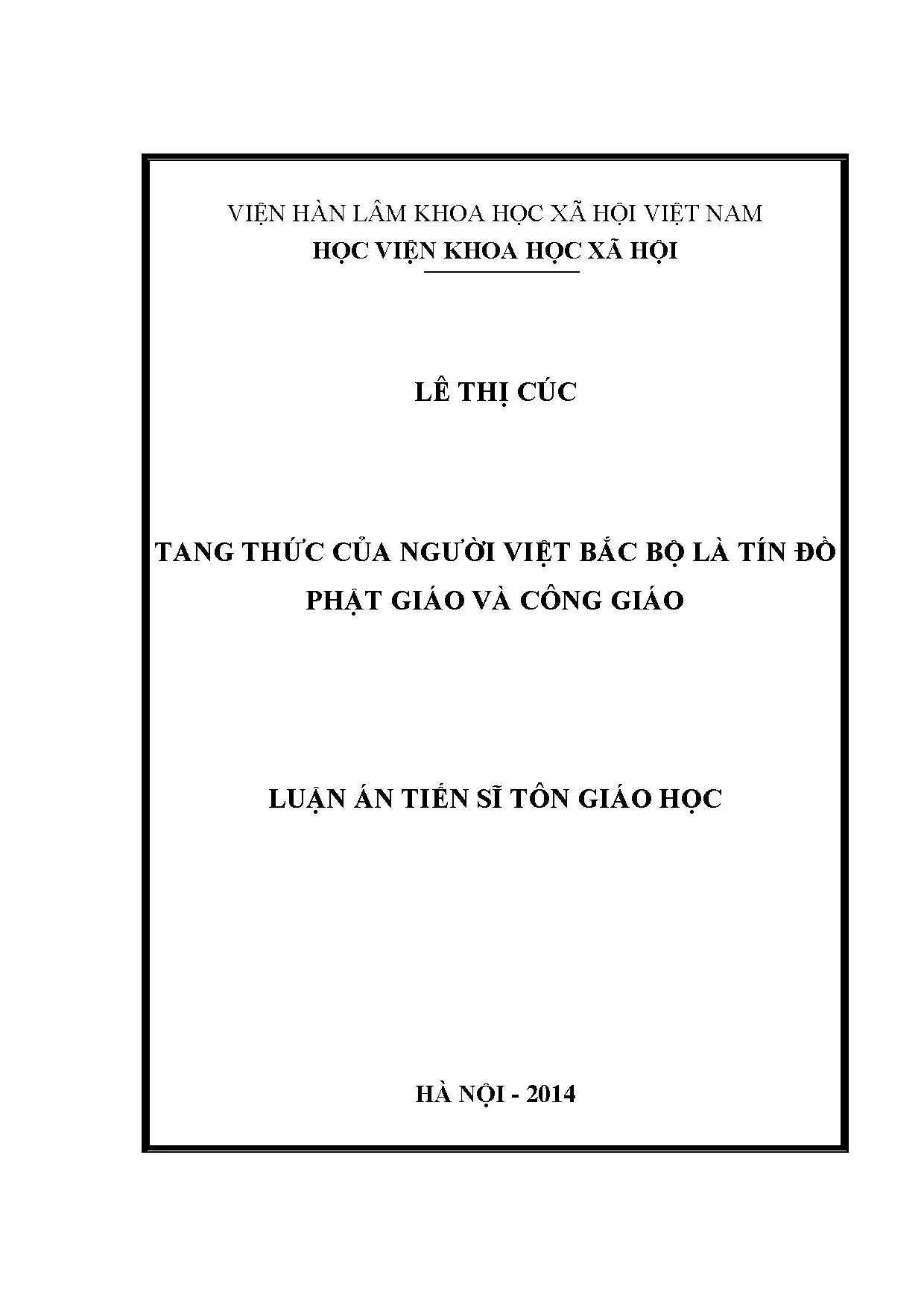 Tang thức người Việt Bắc Bộ theo Phật giáo & Công giáo
