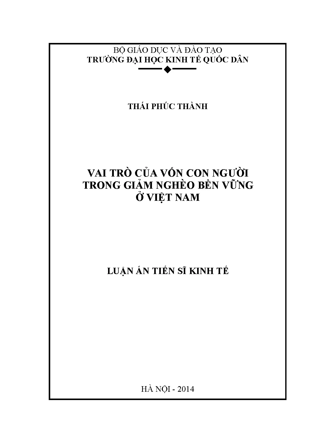 Vai trò của vốn con người trong giảm nghèo bền vững Việt Nam
