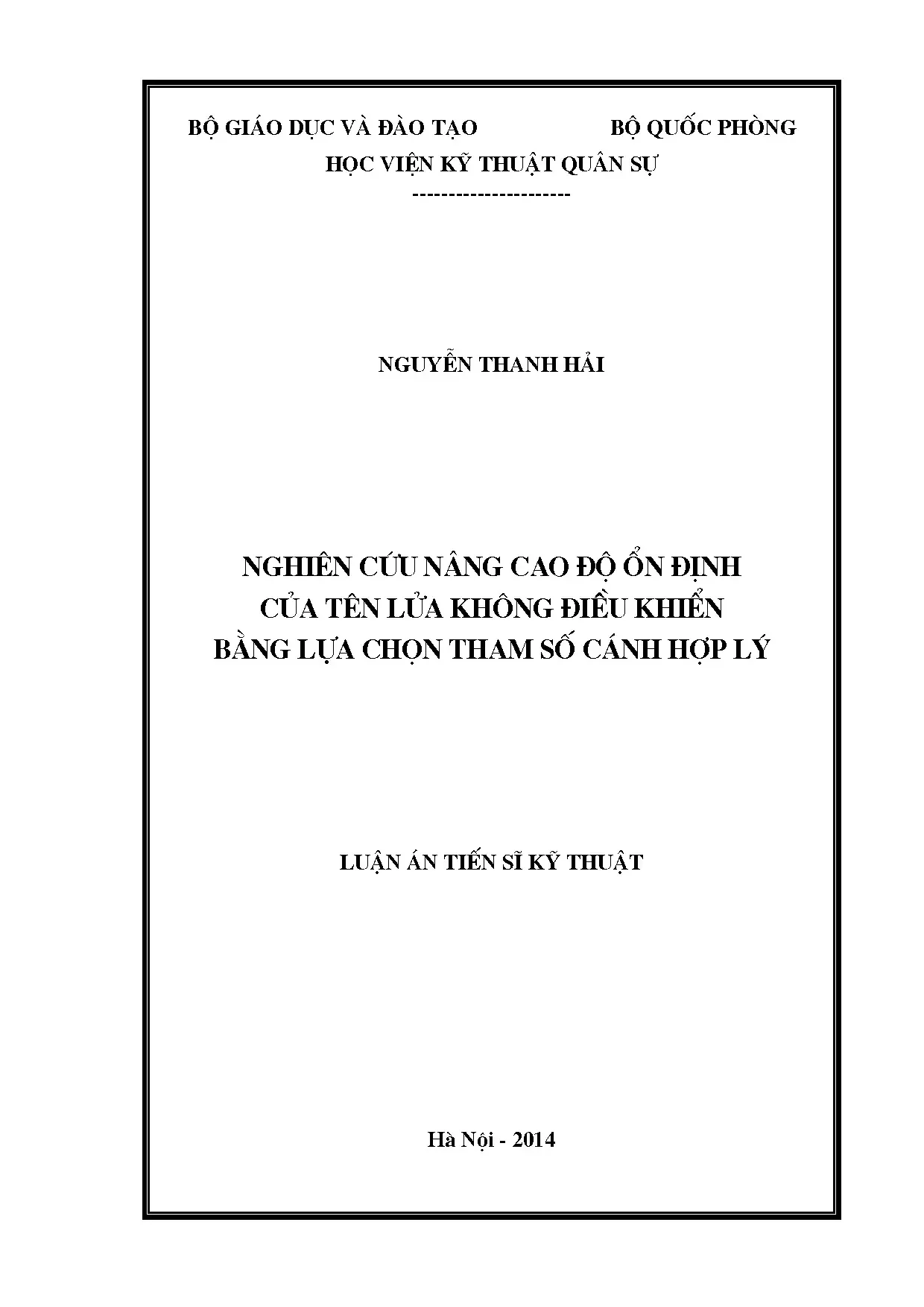 Nghiên cứu nâng cao độ ổn định của tên lửa không điều khiển