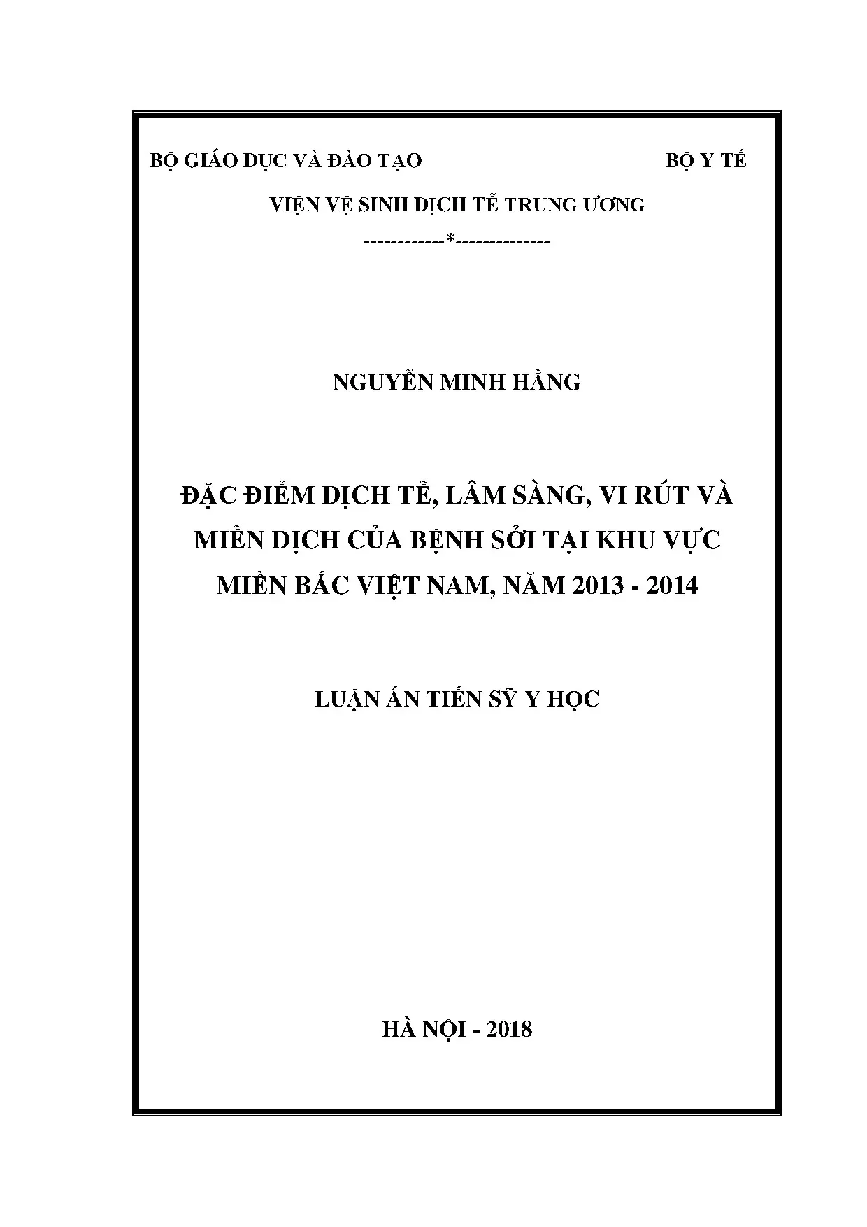 Đặc điểm dịch tễ lâm sàng miễn dịch bệnh sởi Miền Bắc VN 2013-2014