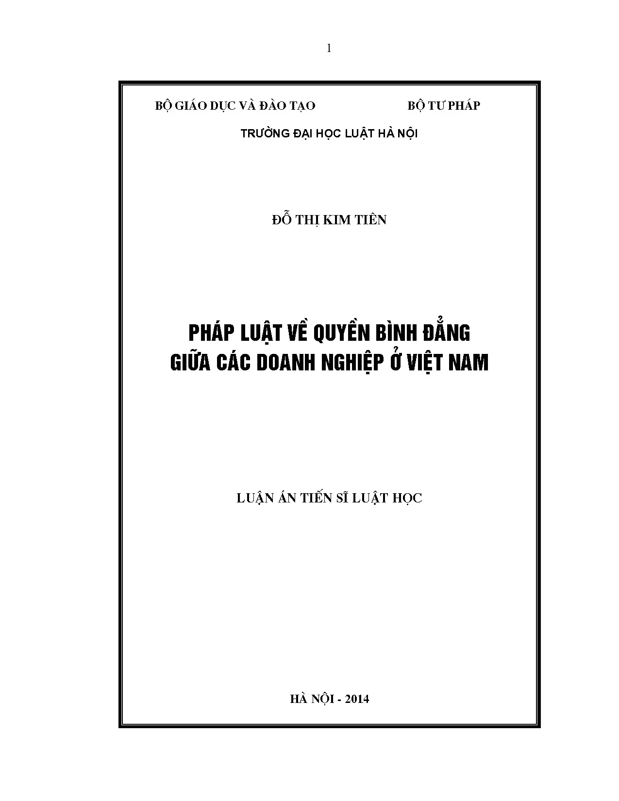 Pháp luật về quyền bình đẳng giữa các doanh nghiệp ở Việt Nam